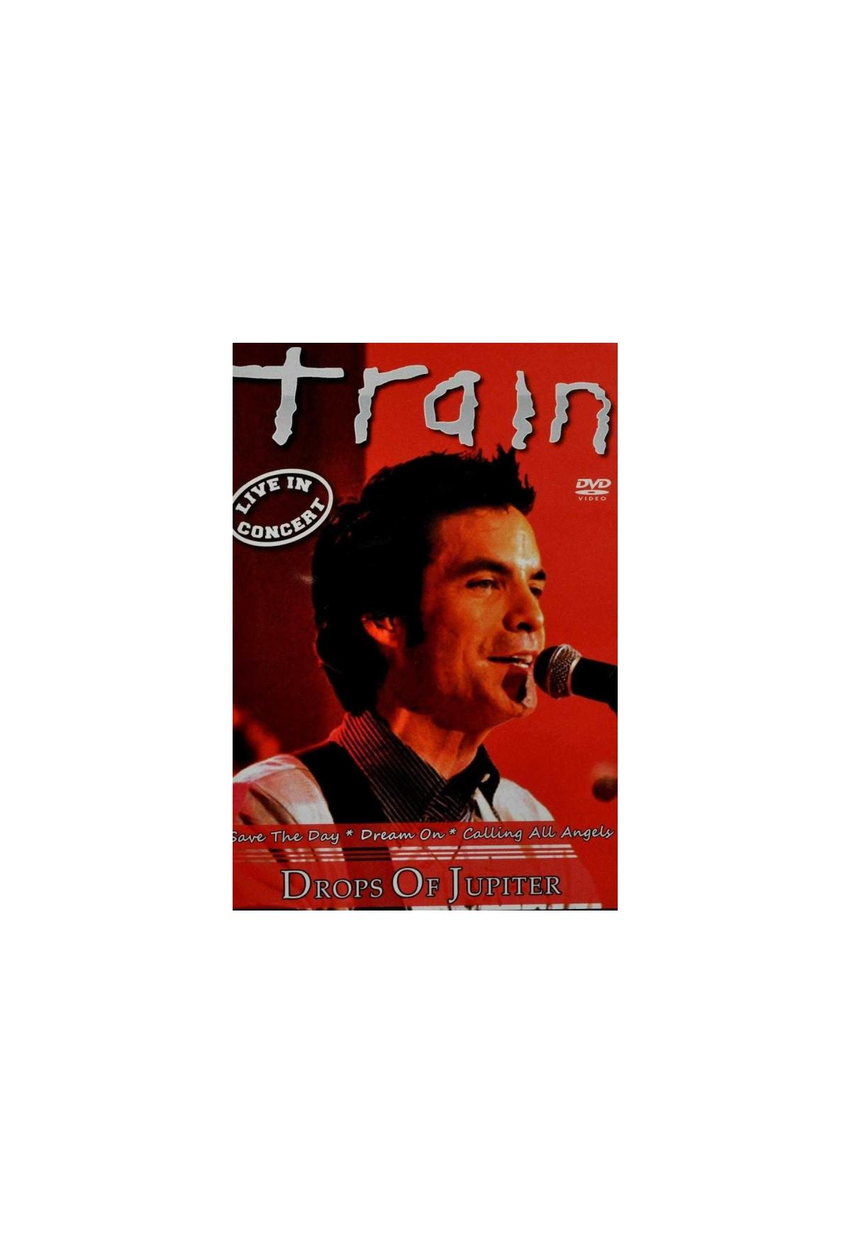 Couverture de DVD avec un chanteur, le titre est Train Drops of Jupiter.