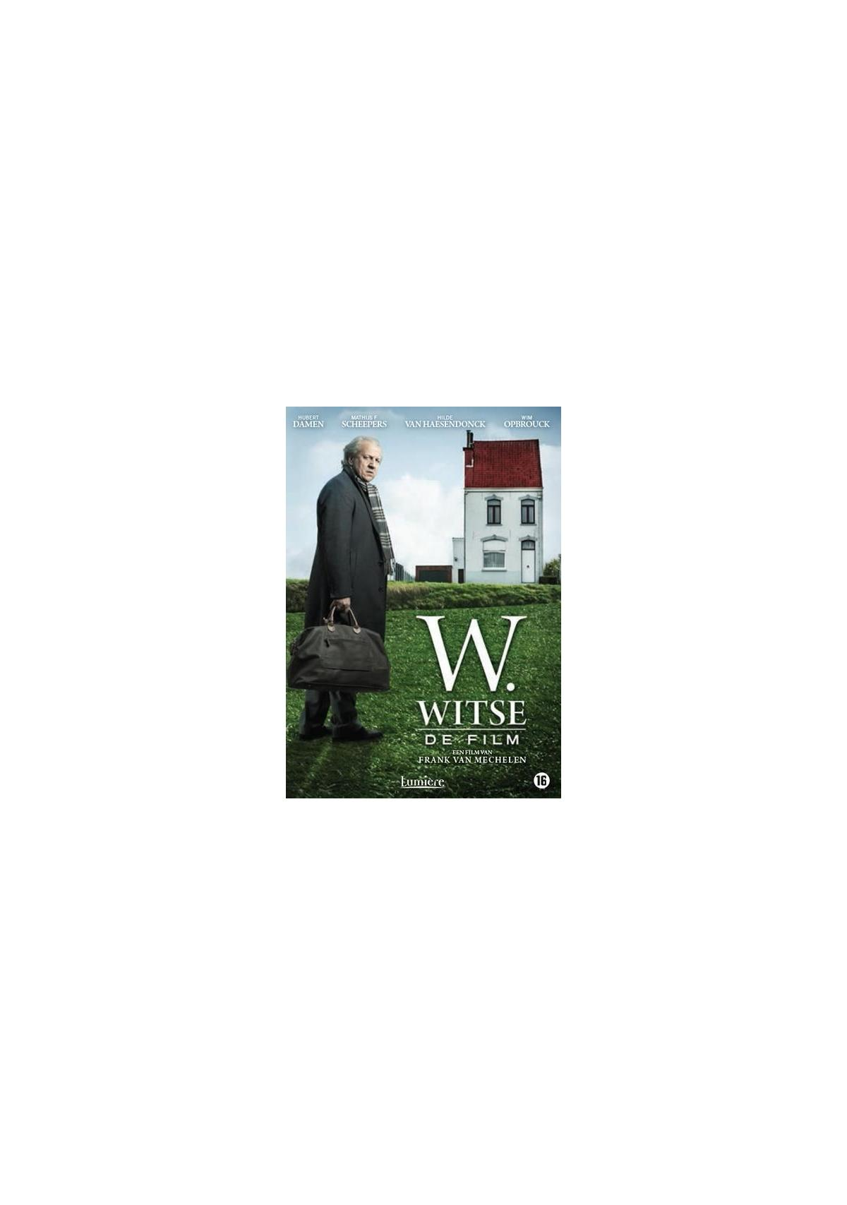 Filmposter: een man in een jas, een huis, titel "W." en een beoordeling.
