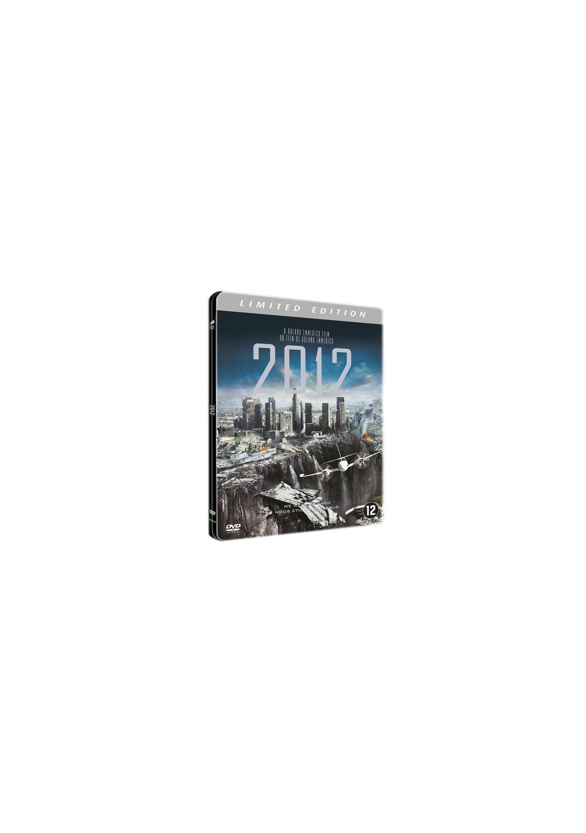 Couverture DVD : '2012', un horizon de la ville au-dessus d'une falaise.