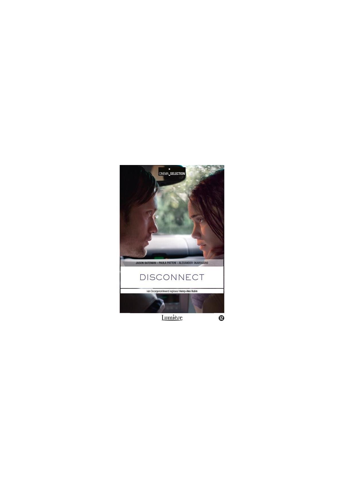 Filmposter 'Disconnect'. Man en vrouw kijken elkaar aan.
