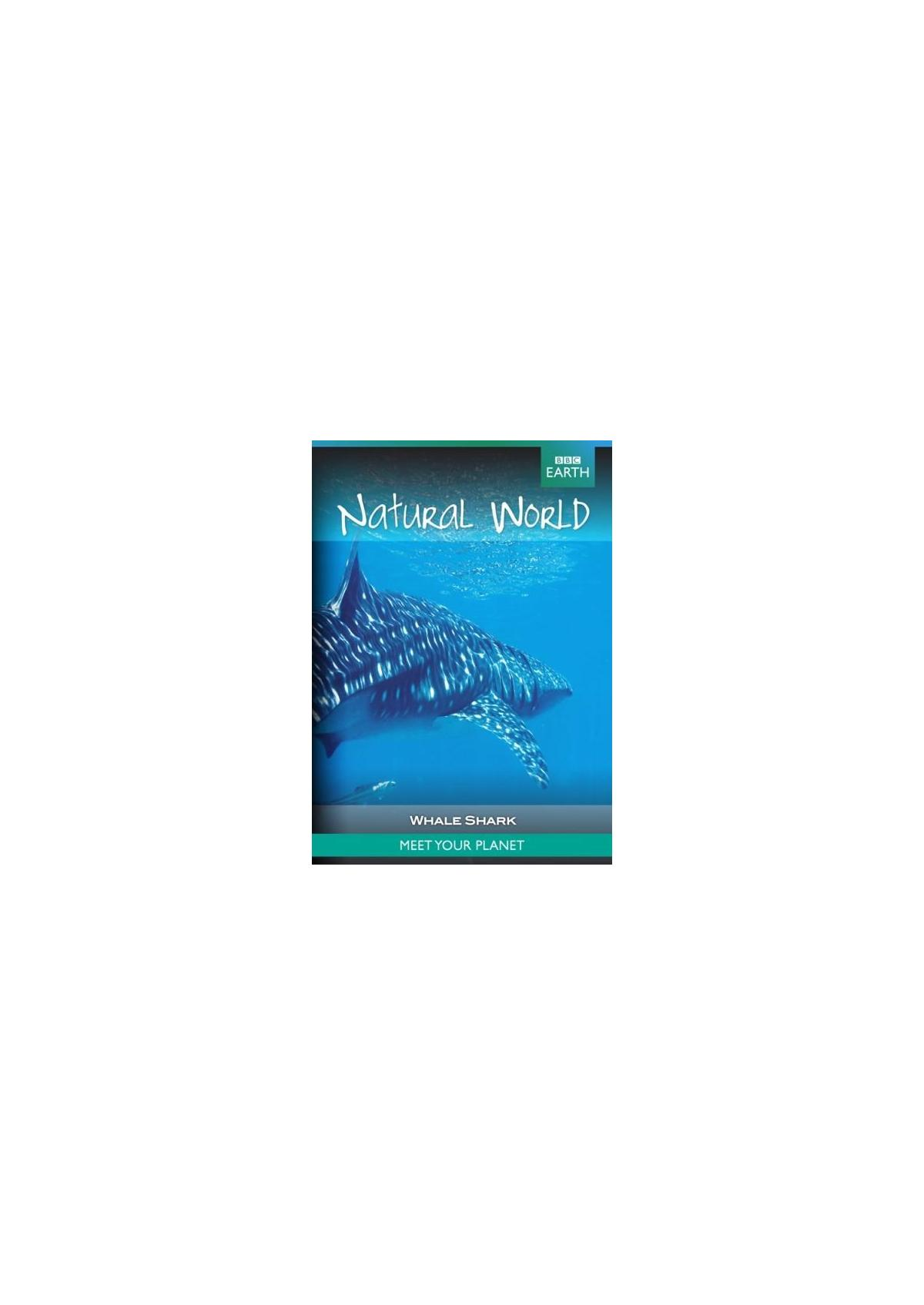 Couverture de DVD d'un requin-baleine nageant dans l'océan, avec un plongeur dans l'eau.
