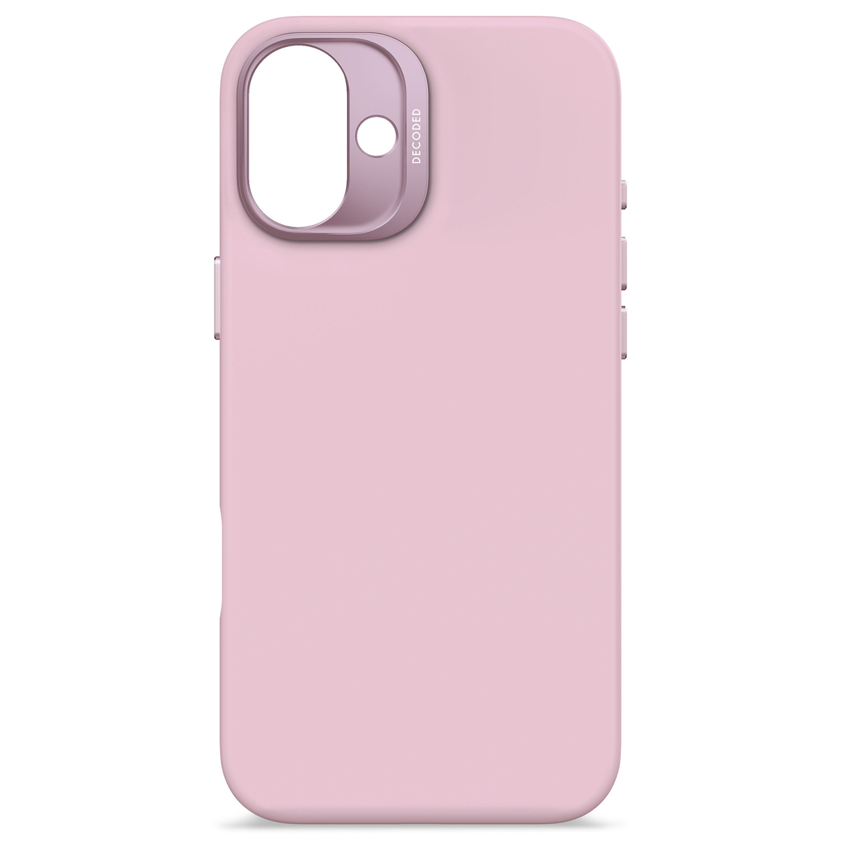 Coque iPhone rose avec un anneau de caméra rose. La coque est pour un iPhone.