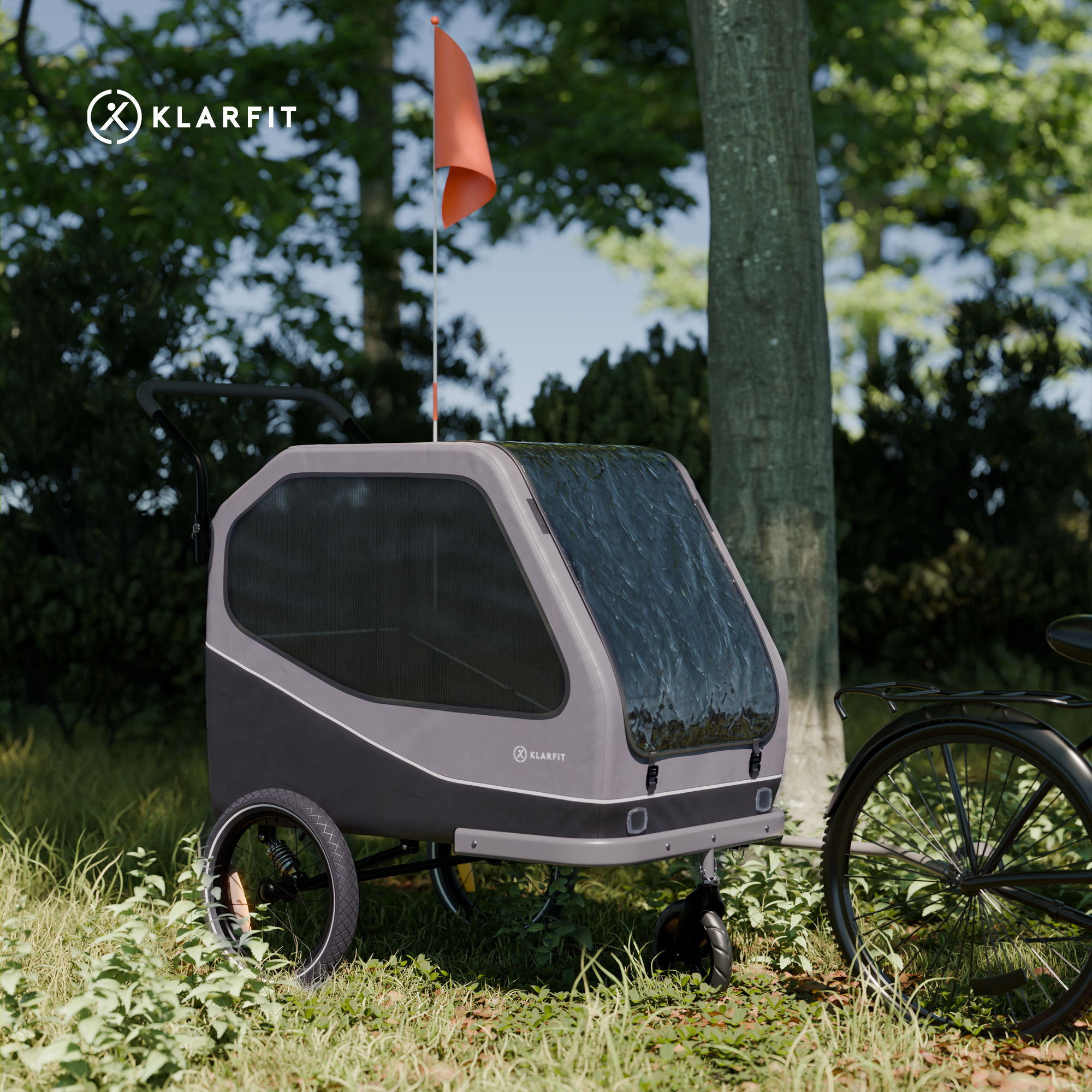 KLARFIT Goldie Buggy, Fahrradanhänger, Schwarz