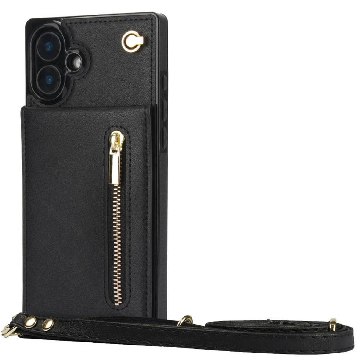 CASEONLINE Zipper, Umhängetasche, Apple, iPhone 16 Plus, Schwarz