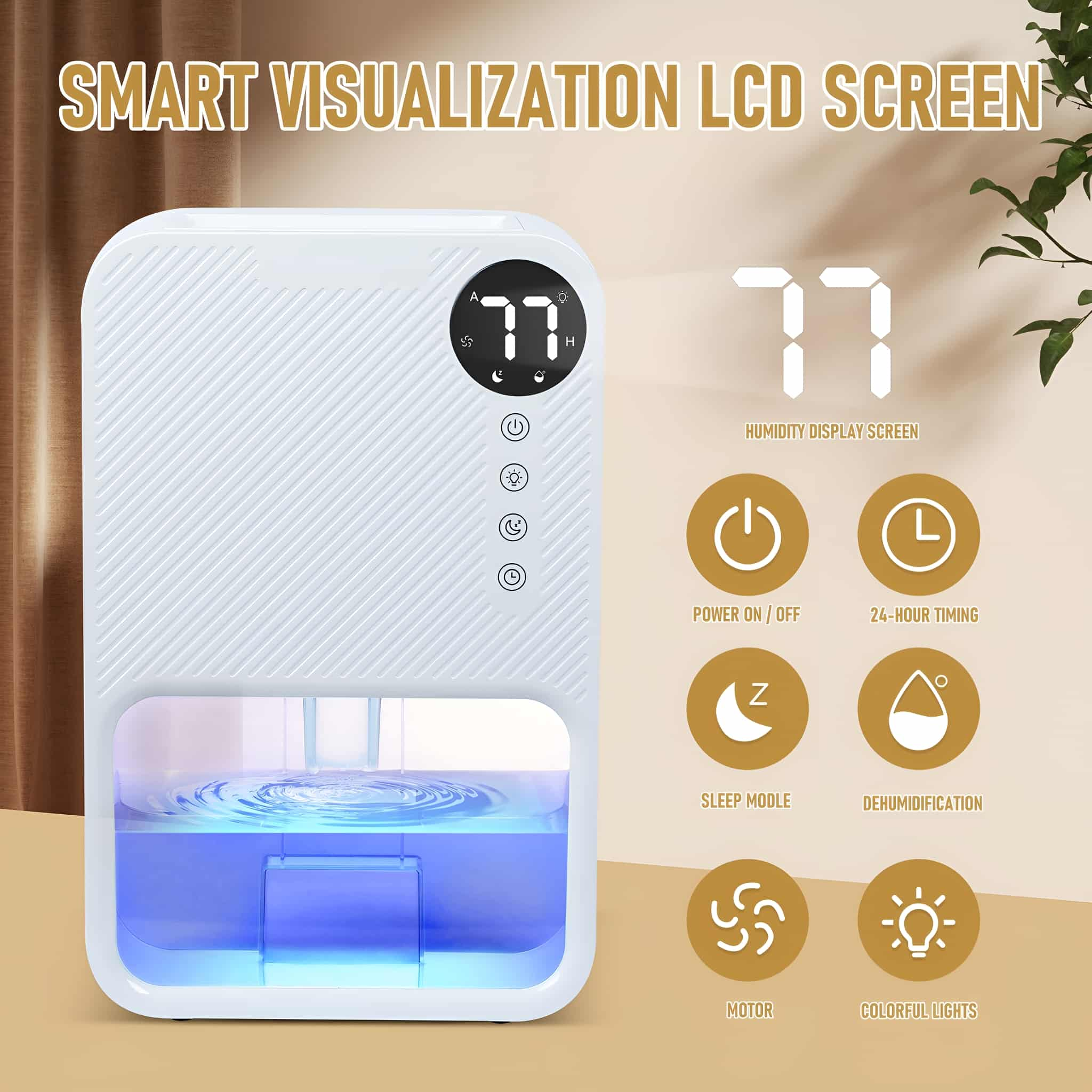 Weißes elektronisches Gerät mit Display, das Zahlen und Symbole zeigt. Es hat Knöpfe und Tank.