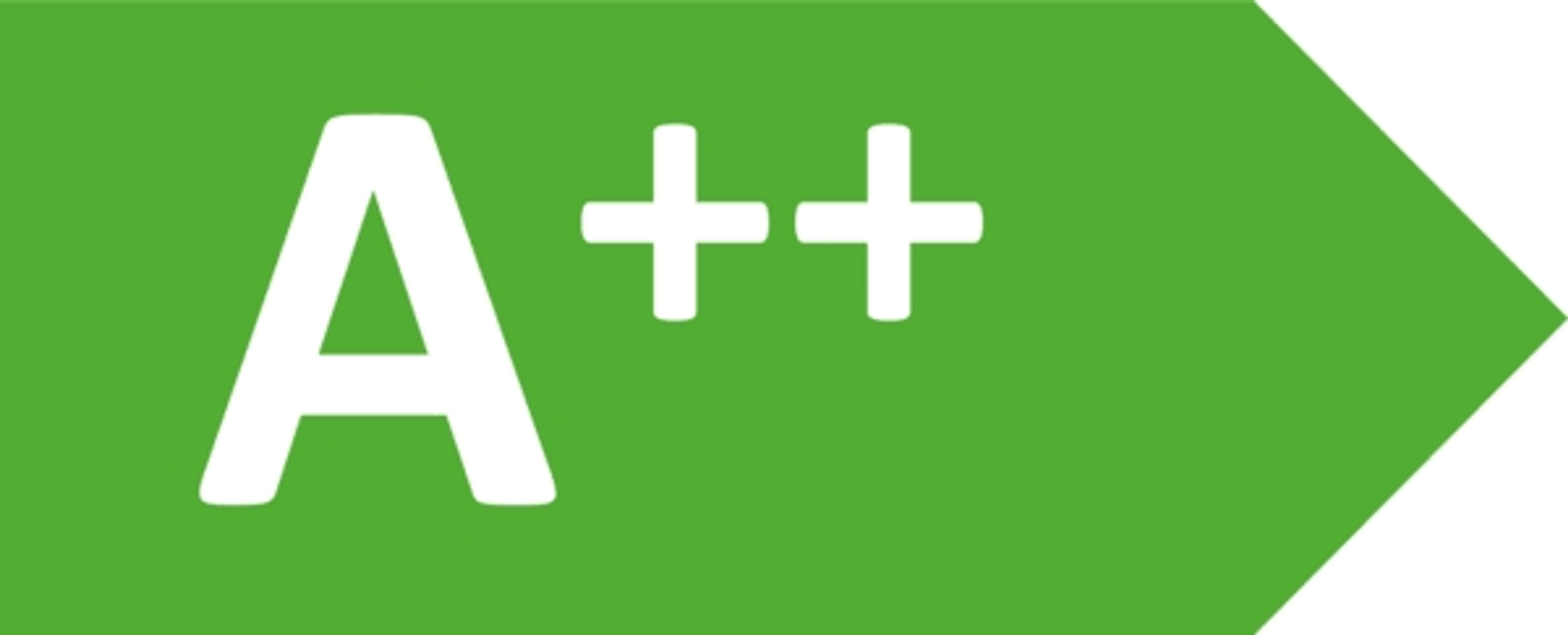 Una etiqueta verde de eficiencia energética con calificación A++, que indica alta eficiencia.