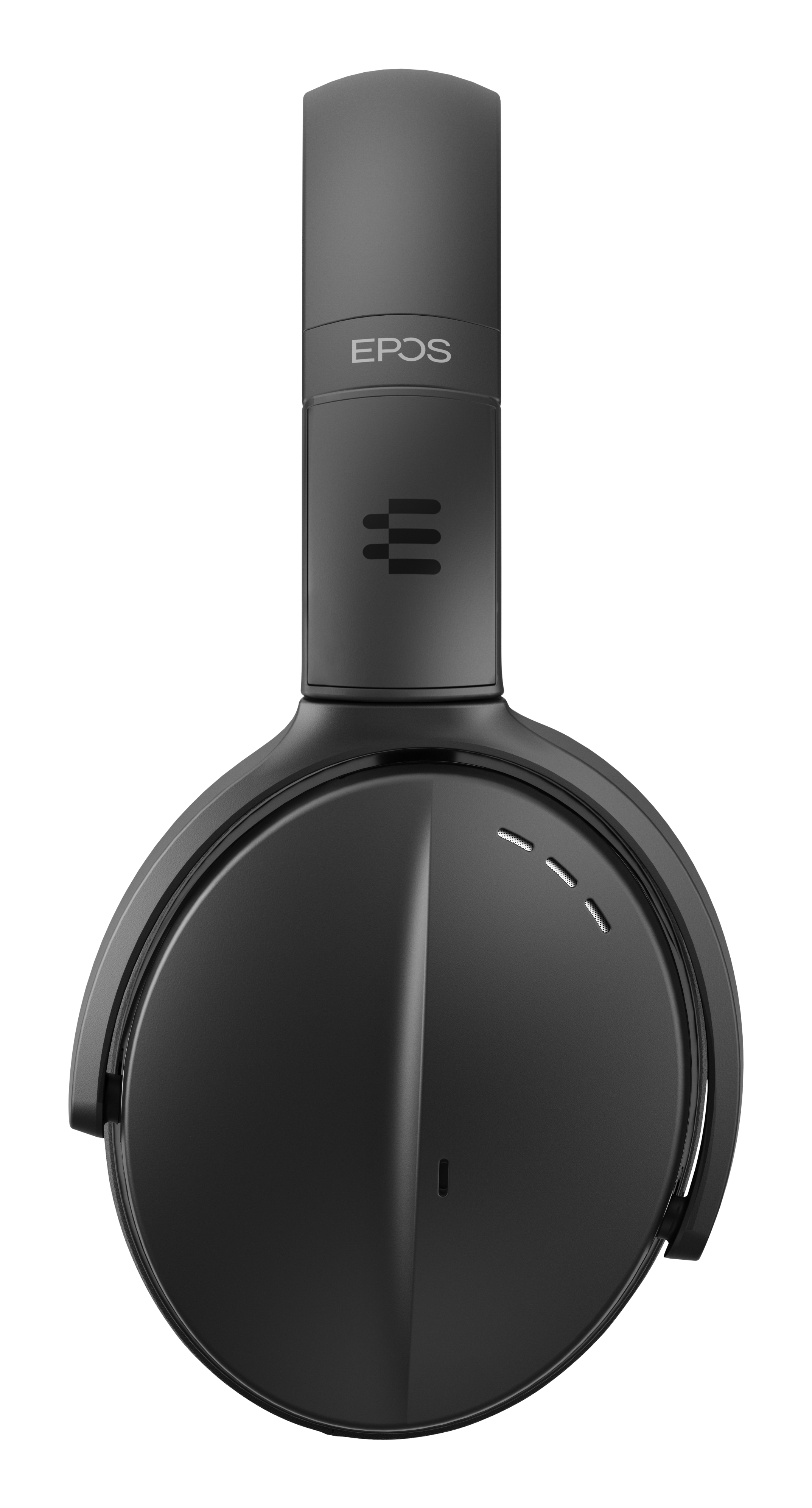 Czarne słuchawki EPOS, widok z góry. Słuchawki mają nauszniki.