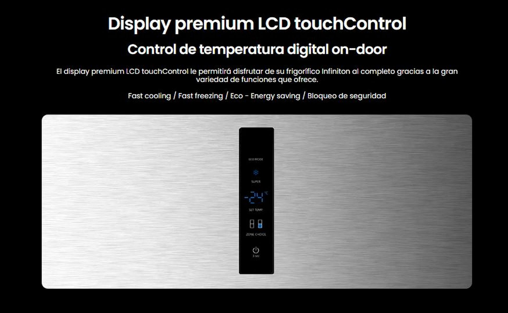 Un horno microondas plateado con pantalla digital y panel de control.