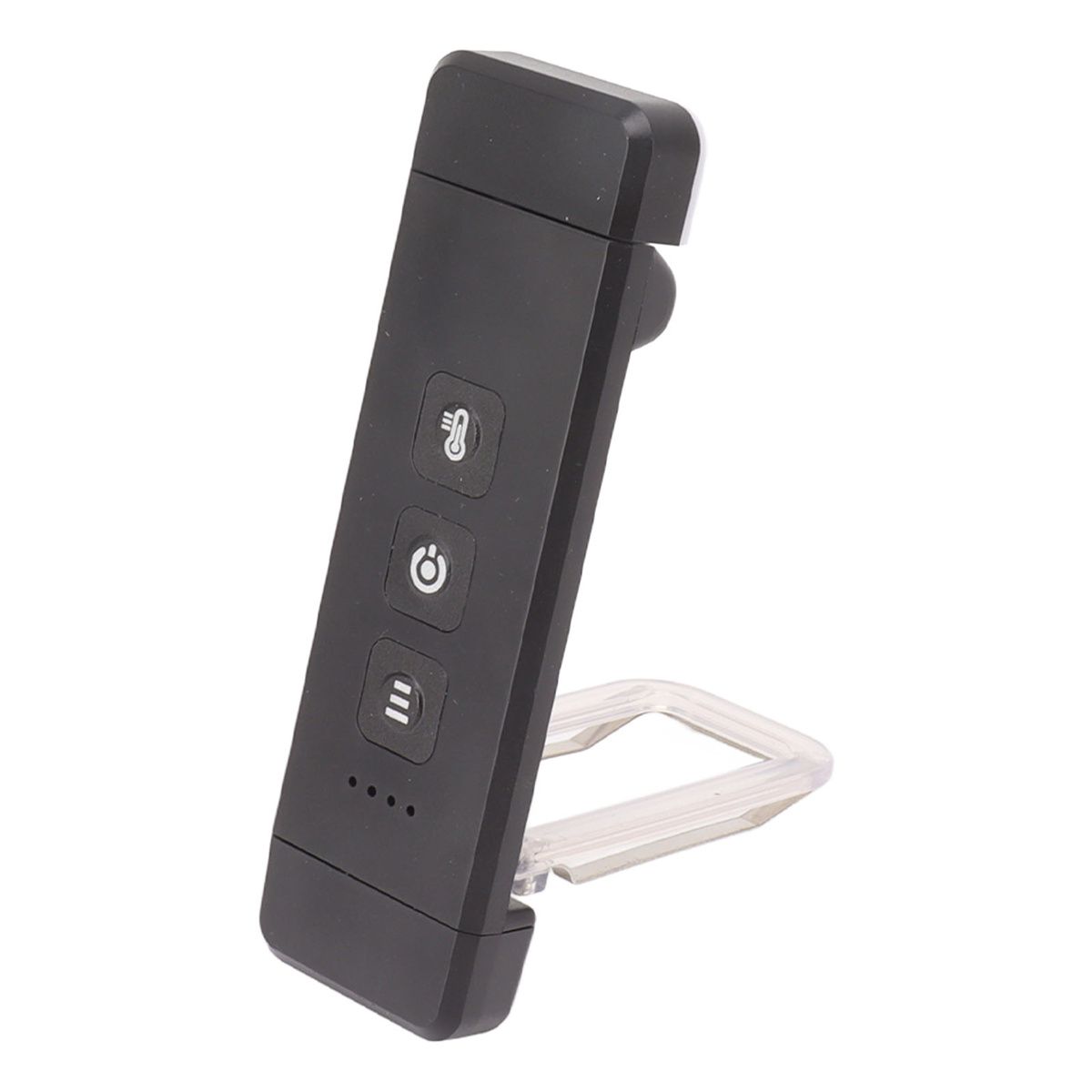 Schwarze Kopfhörer, Tasche und Zubehör, einschließlich Kabel, Mikrofon und Adapter.