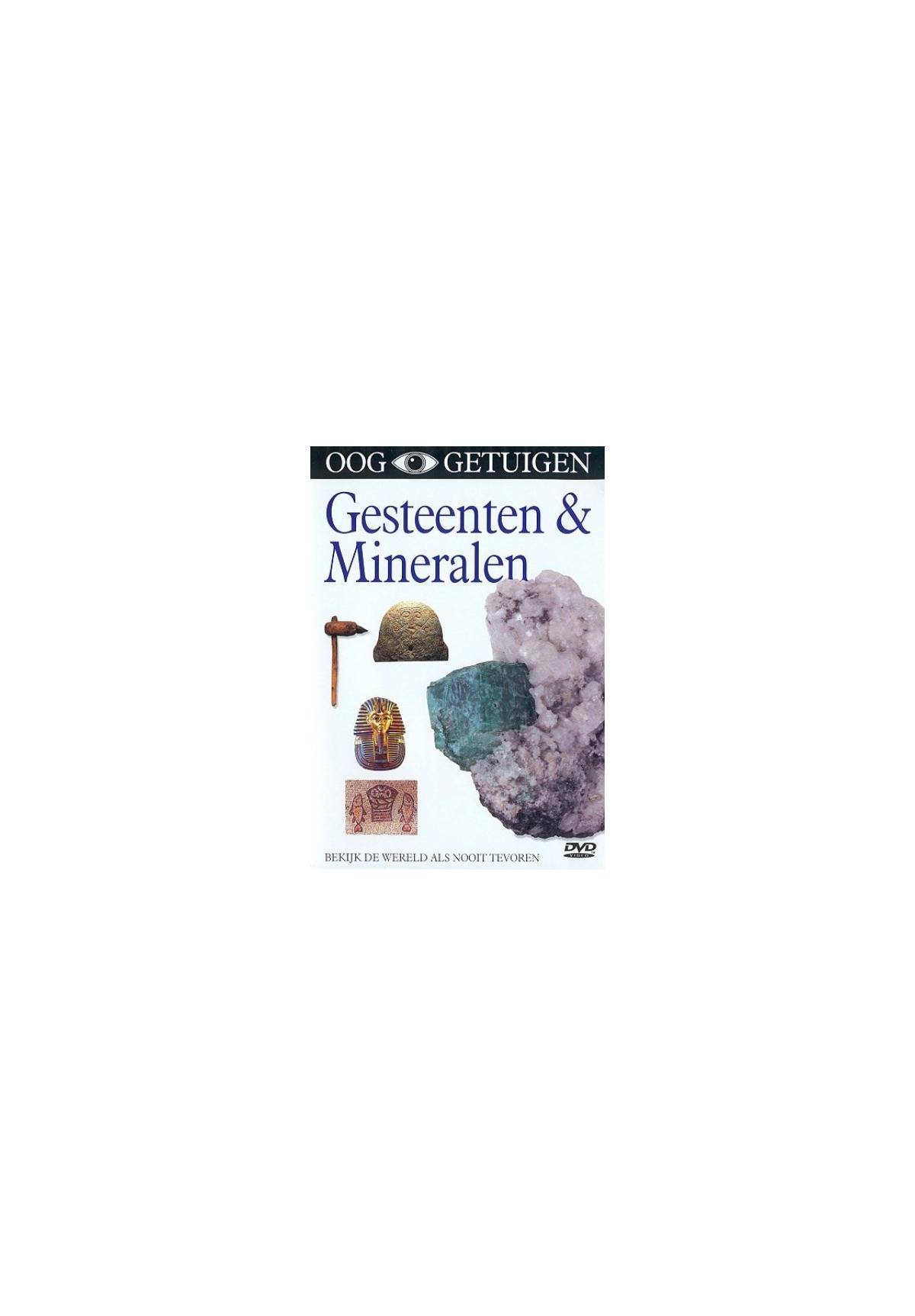 DVD-hoes met diverse artefacten en mineralen. Tekst in het Nederlands. Hamer, steen en smaragd zijn zichtbaar.