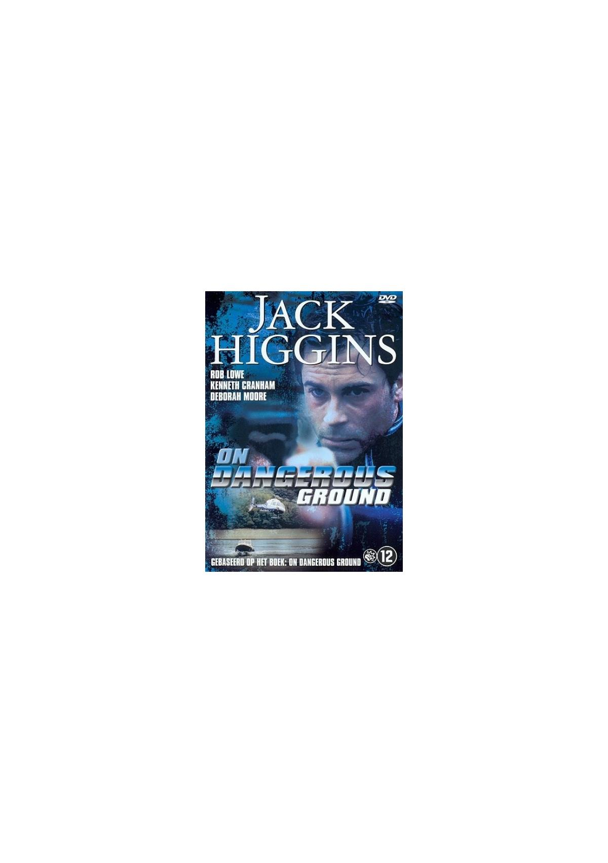 Pochette DVD de 'Jack Higgins On Dangerous Ground' avec un visage d'homme.