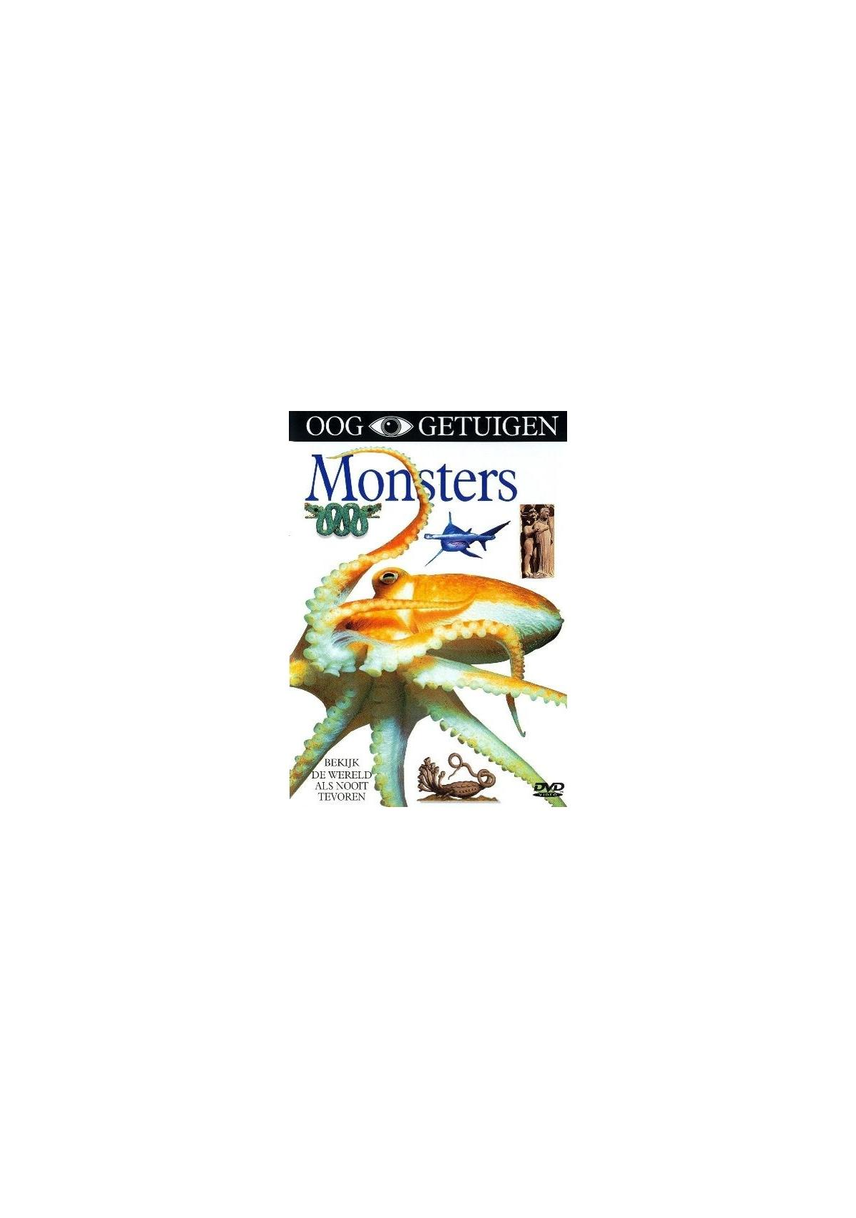 Couverture de DVD avec une illustration de poulpe, le mot "Monsters" et diverses autres images.