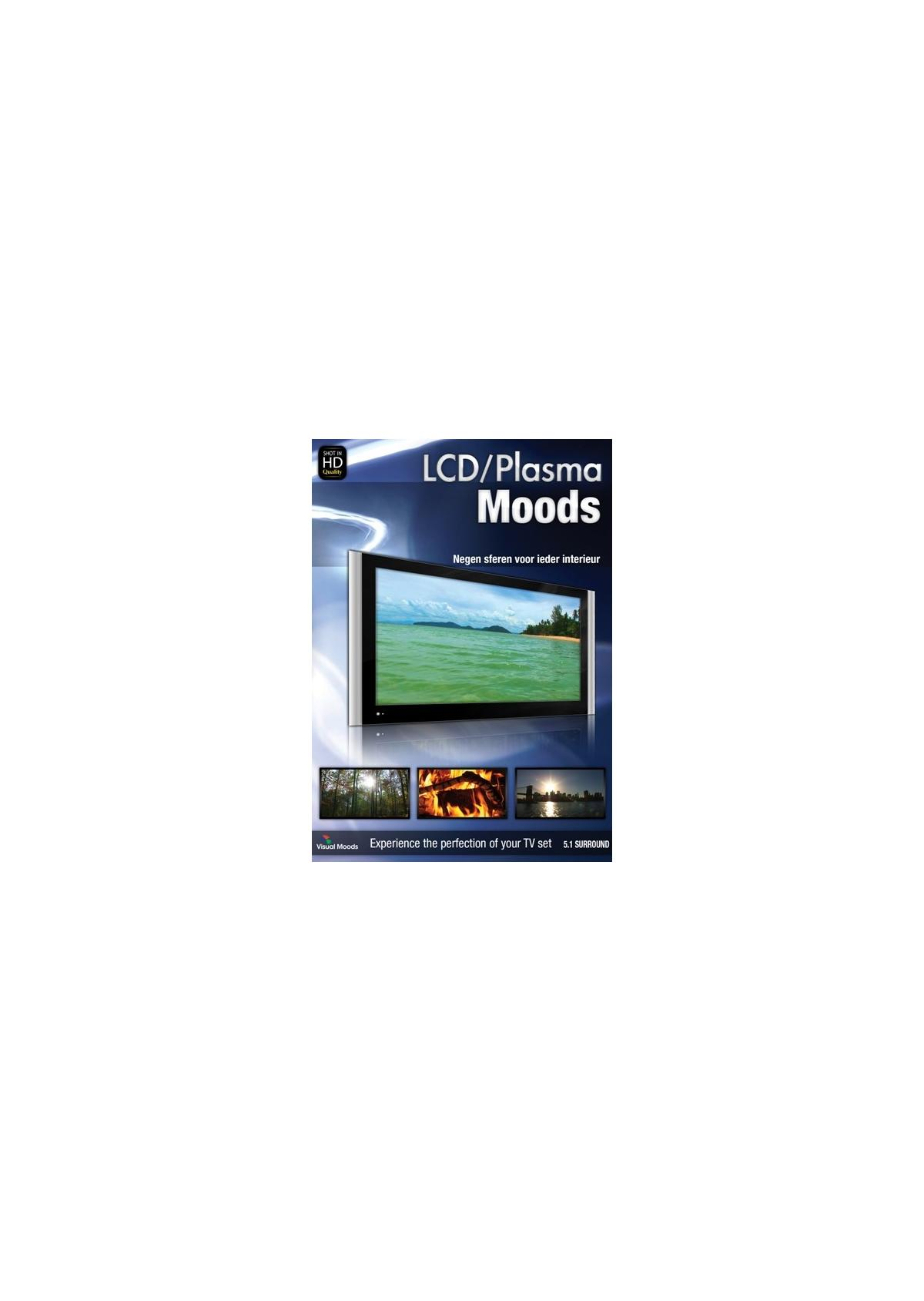 DVD-hoes met een tv-scherm dat een landschap toont, en de titel "LCD/Plasma Moods".