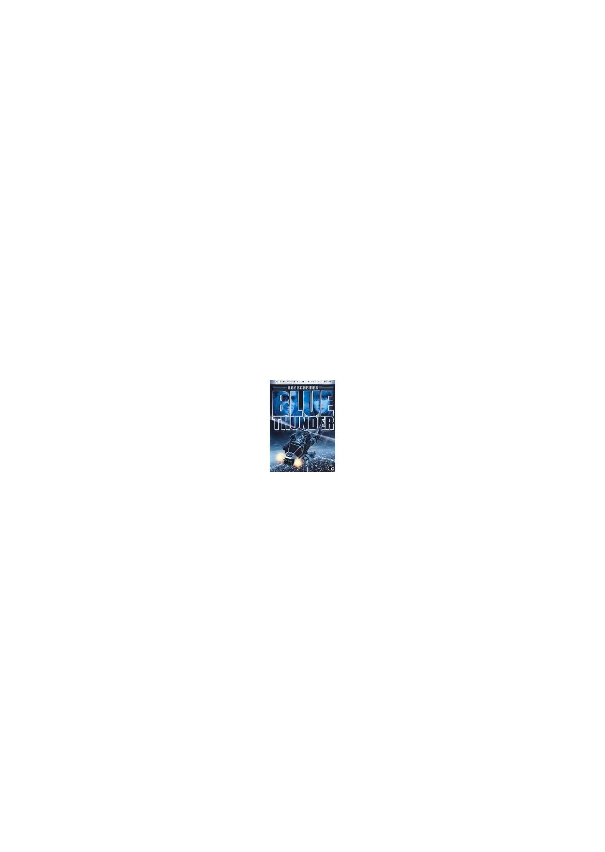 DVD-hoes met helikopter en tekst: Blue Thunder.