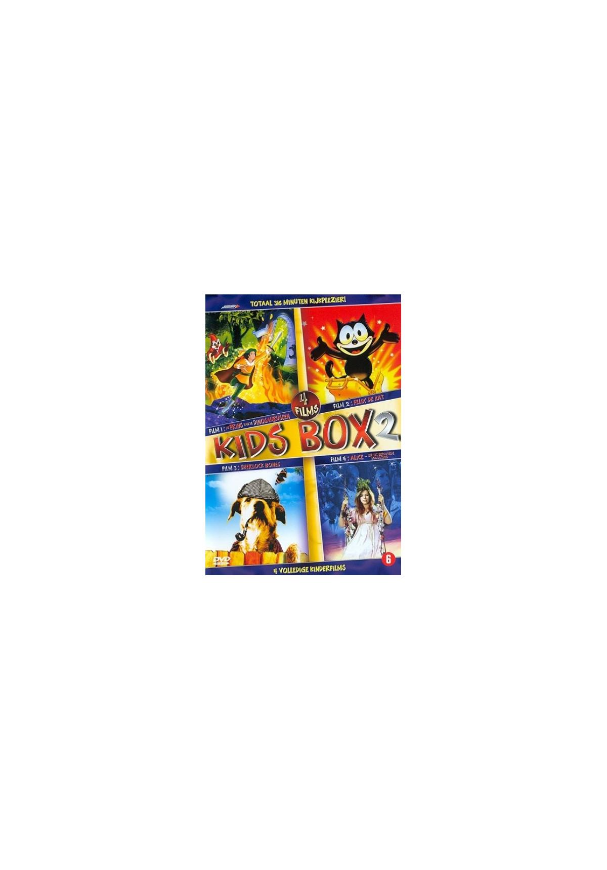 Couverture DVD de 'Kids Box 2'. Divers personnages et un chien.