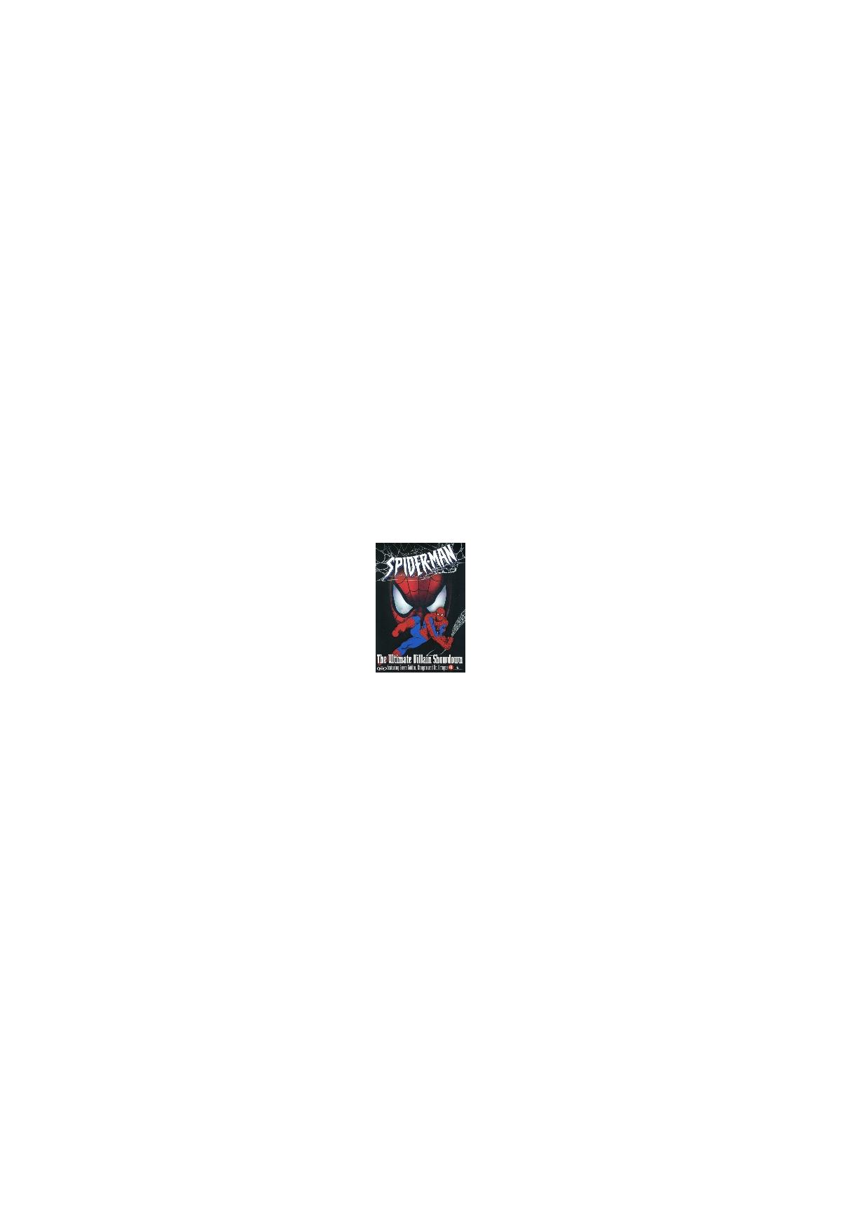 Filmposter 'Spiderman'. Spiderman in actie, titel en details. Blauwe achtergrond.