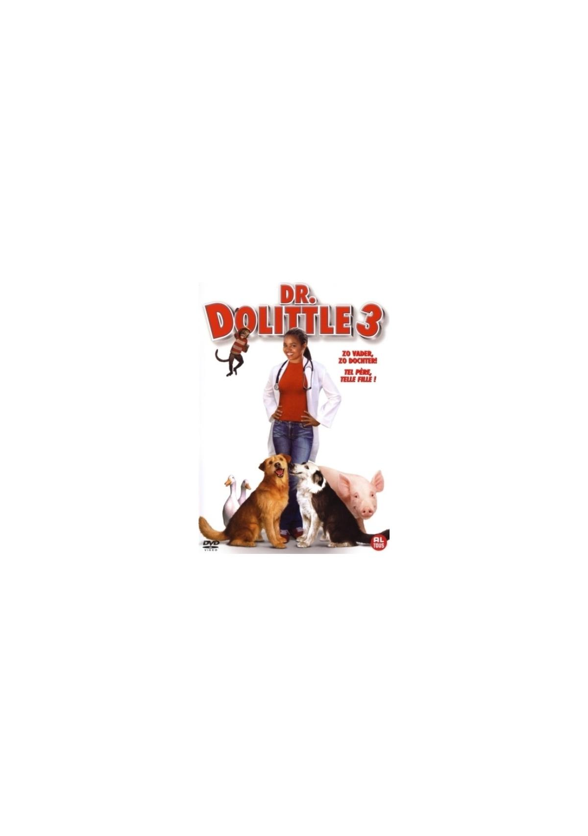 Dr. Dolittle 3 DVD-hoes. Keke Palmer staat in het midden, omringd door dieren.
