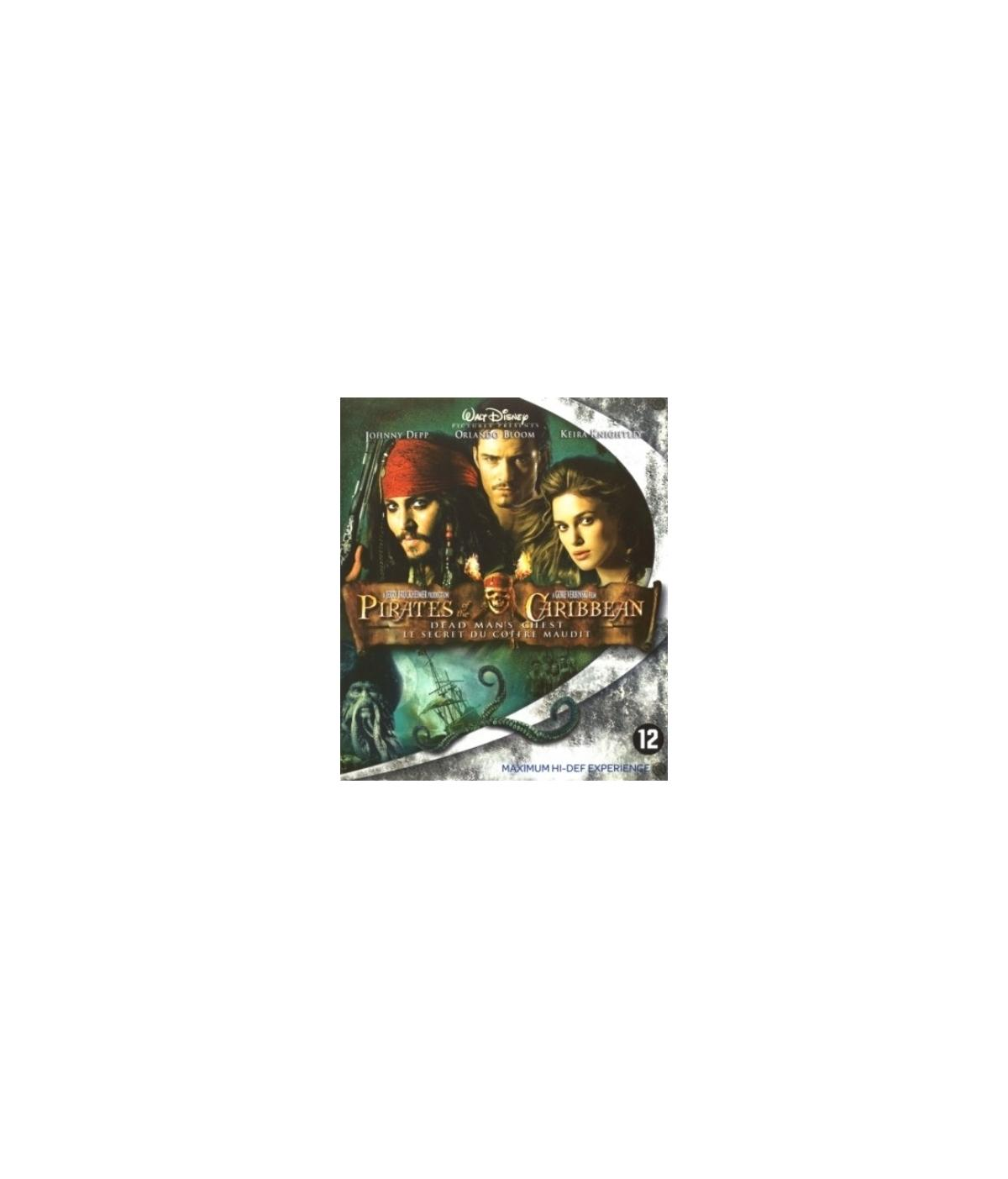 Filmposter voor 'Pirates of the Caribbean'. Drie mensen op de voorgrond. Zwarte achtergrond.