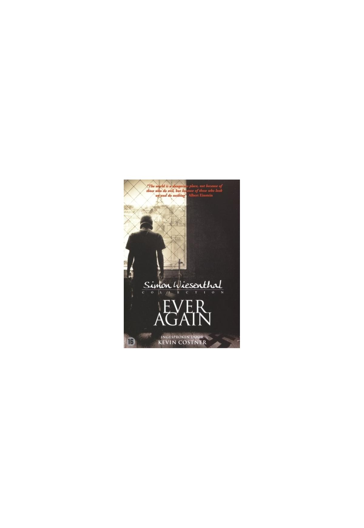 Couverture de livre : silhouette d'un homme à une fenêtre, titre 'Ever Again' de Simon Wiesenthal.