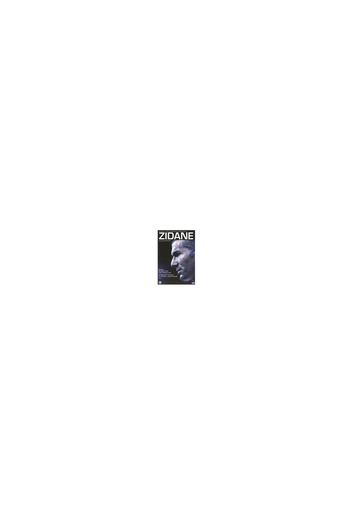 Couverture DVD. Image en noir et blanc d'un homme. Le titre est 'Zidane'.
