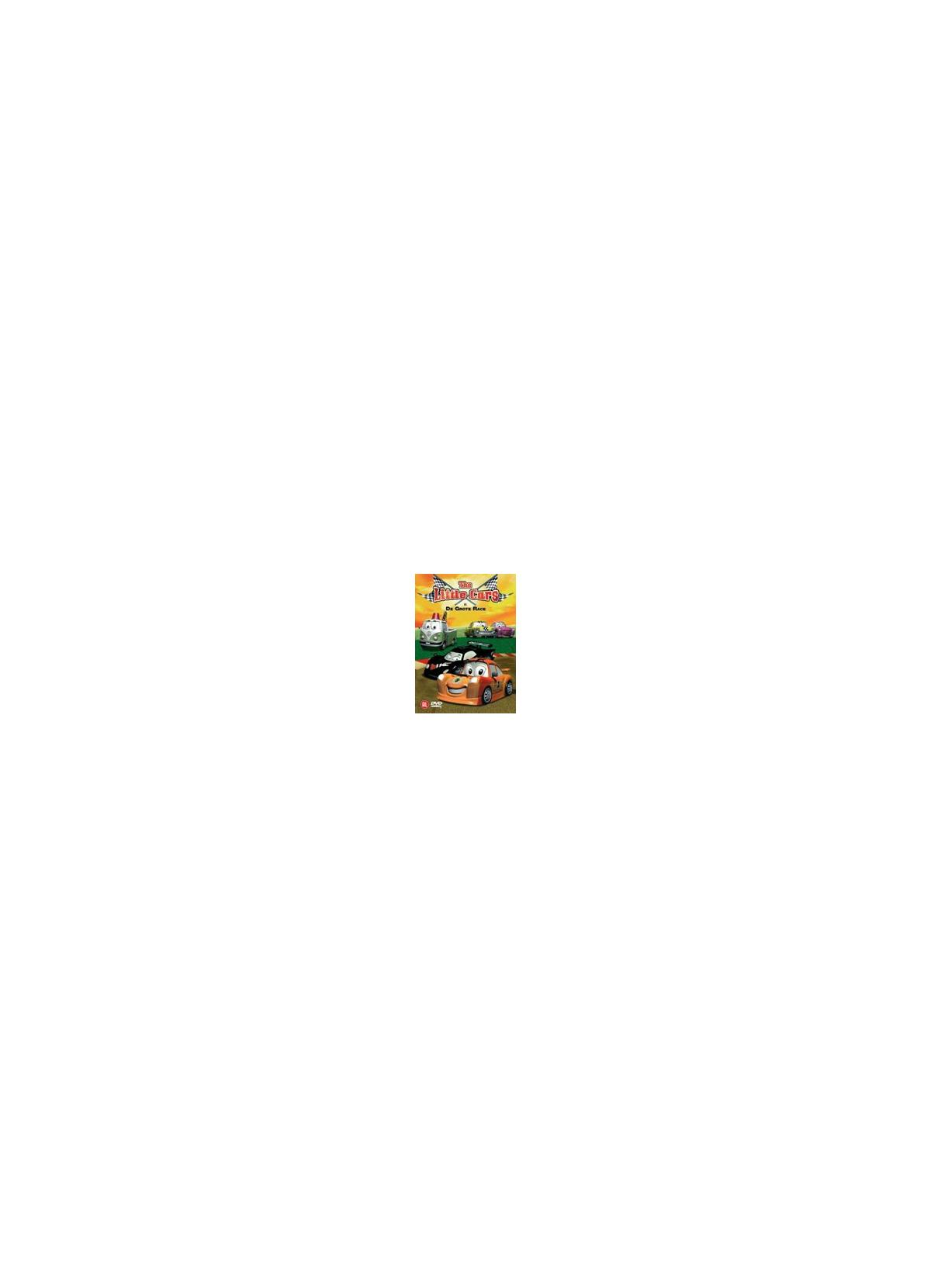 Cartoon DVD-hoes met kleurrijke afbeeldingen van personages en een heldere achtergrond.
