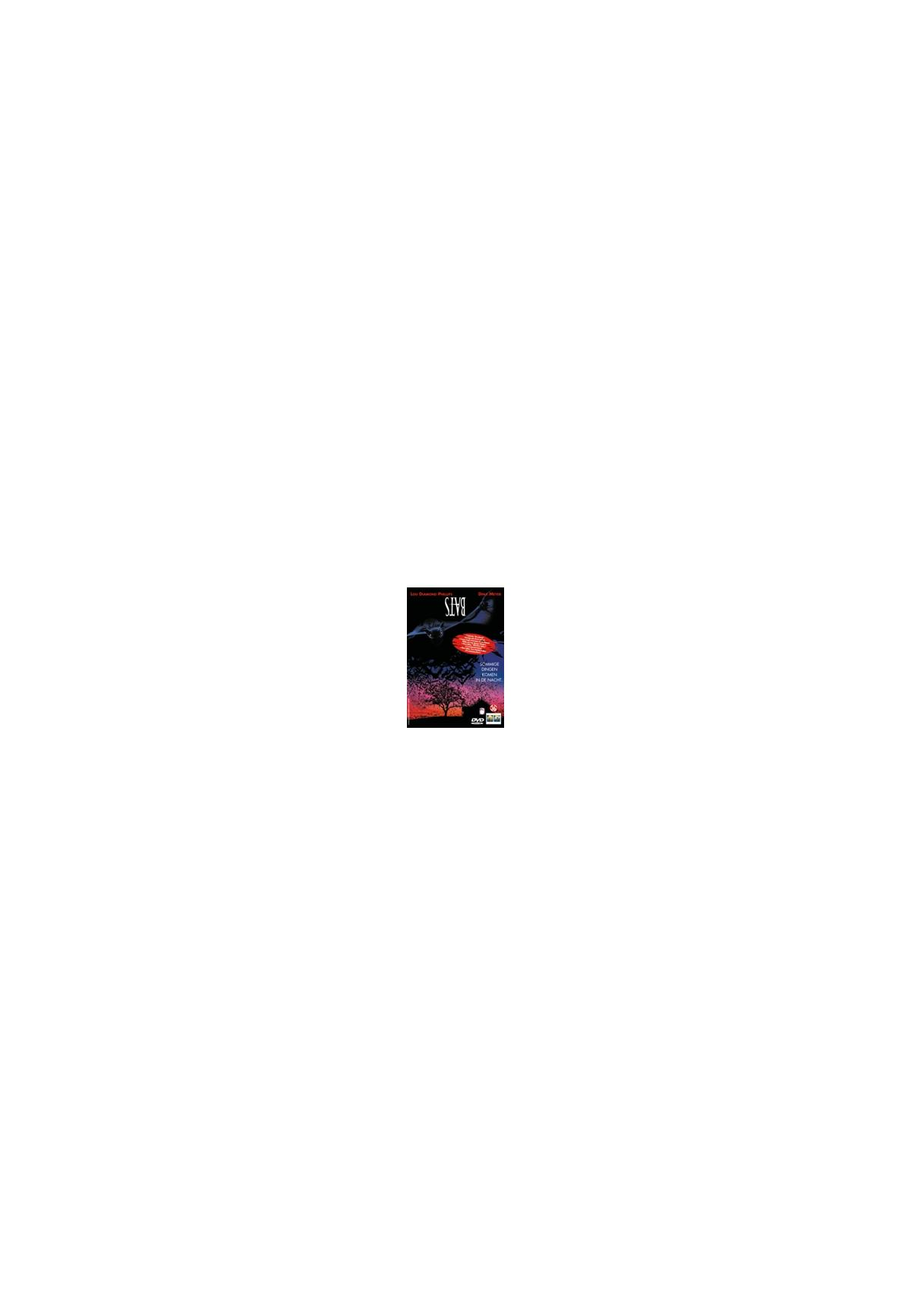 Affiche de film : Une silhouette de chauve-souris sur fond de ciel rouge. Le titre est Bats.