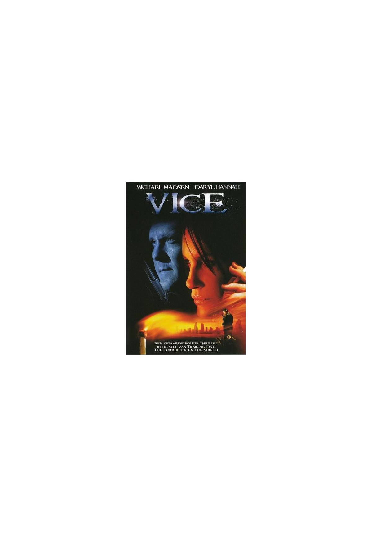 Filmposter voor 'Vice'. Twee gezichten worden weergegeven met een donkere achtergrond.