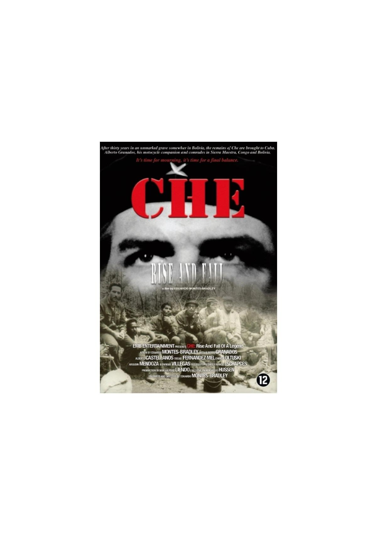 Affiche du film 'Che: Rise and Fall' avec un visage d'homme et une foule.