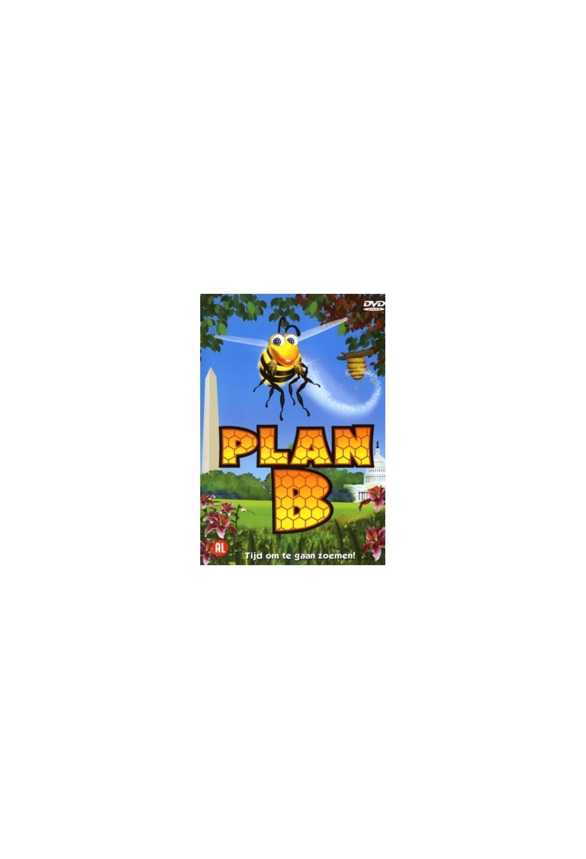Poster van de film 'Plan B' met een cartoonbij die naar het Witte Huis vliegt.