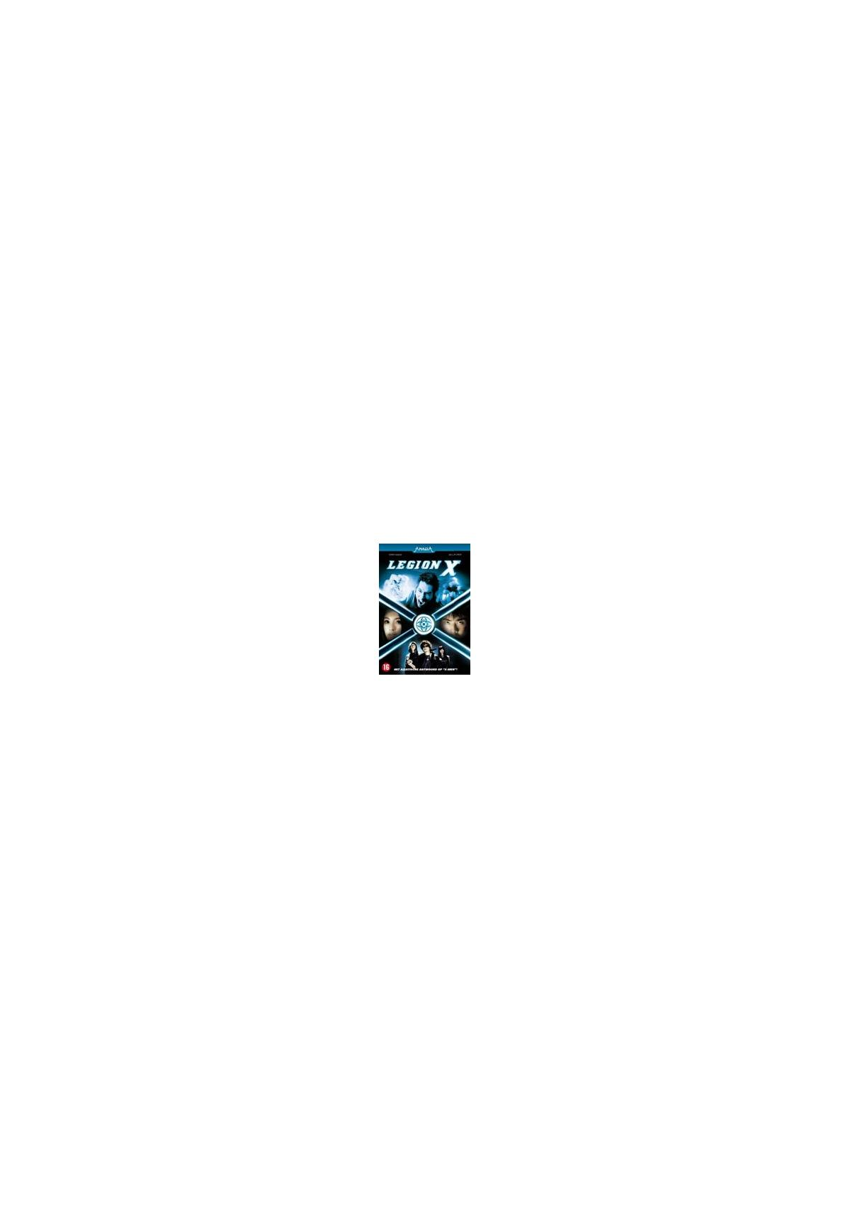 Couverture du film : Legion X. Groupe de personnes avec un fond bleu. Le mot Legion X est visible.