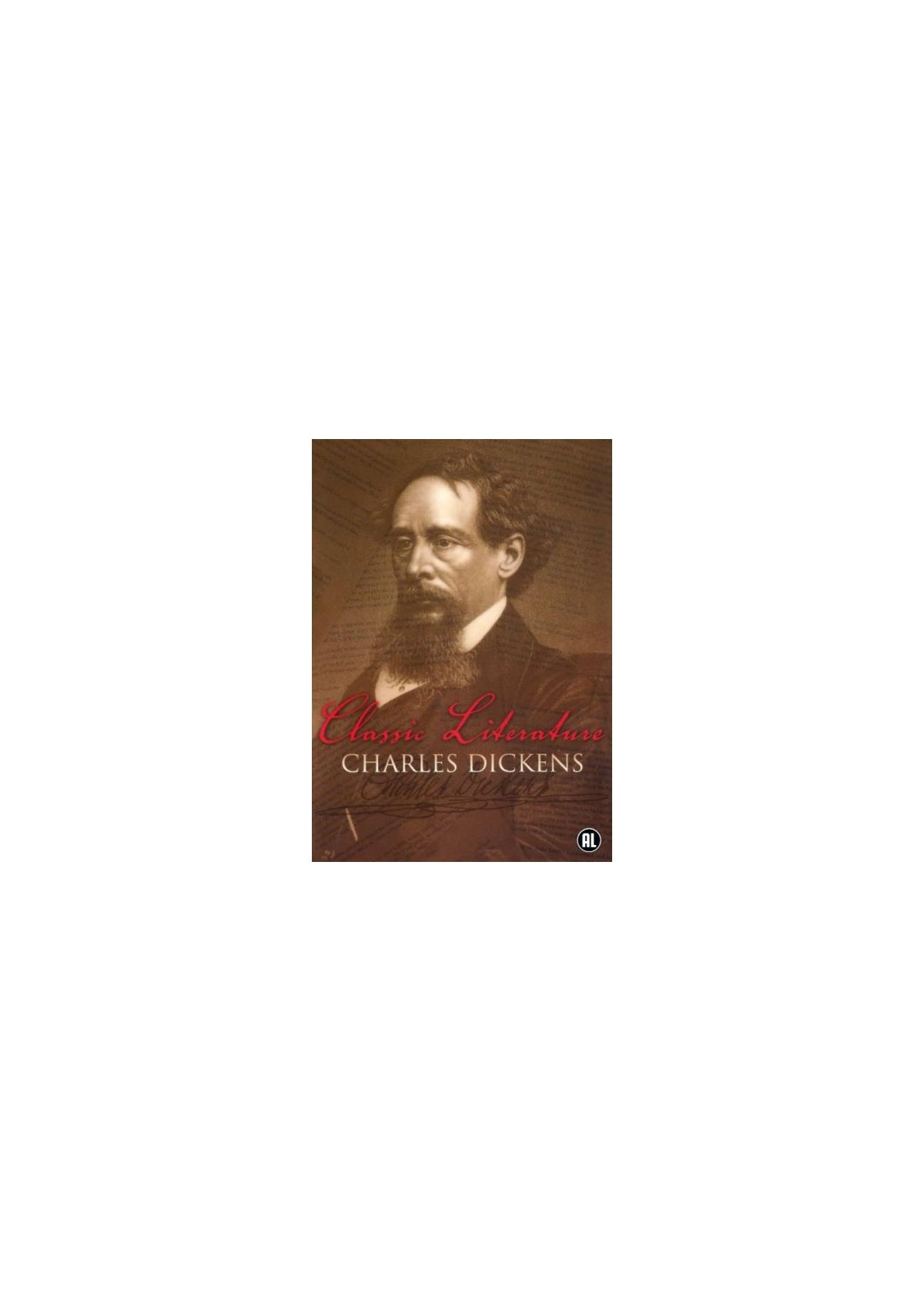 Couverture de livre. Portrait de Charles Dickens.