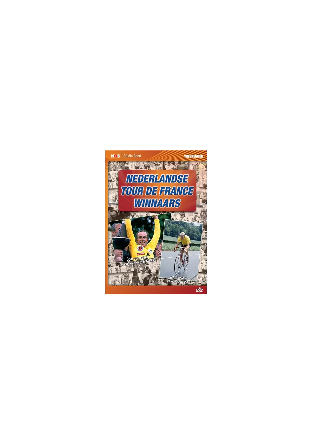 DVD-hoes met wielrenners en Nederlandse titel. Titel: 'Nederlandse Tour de France'.