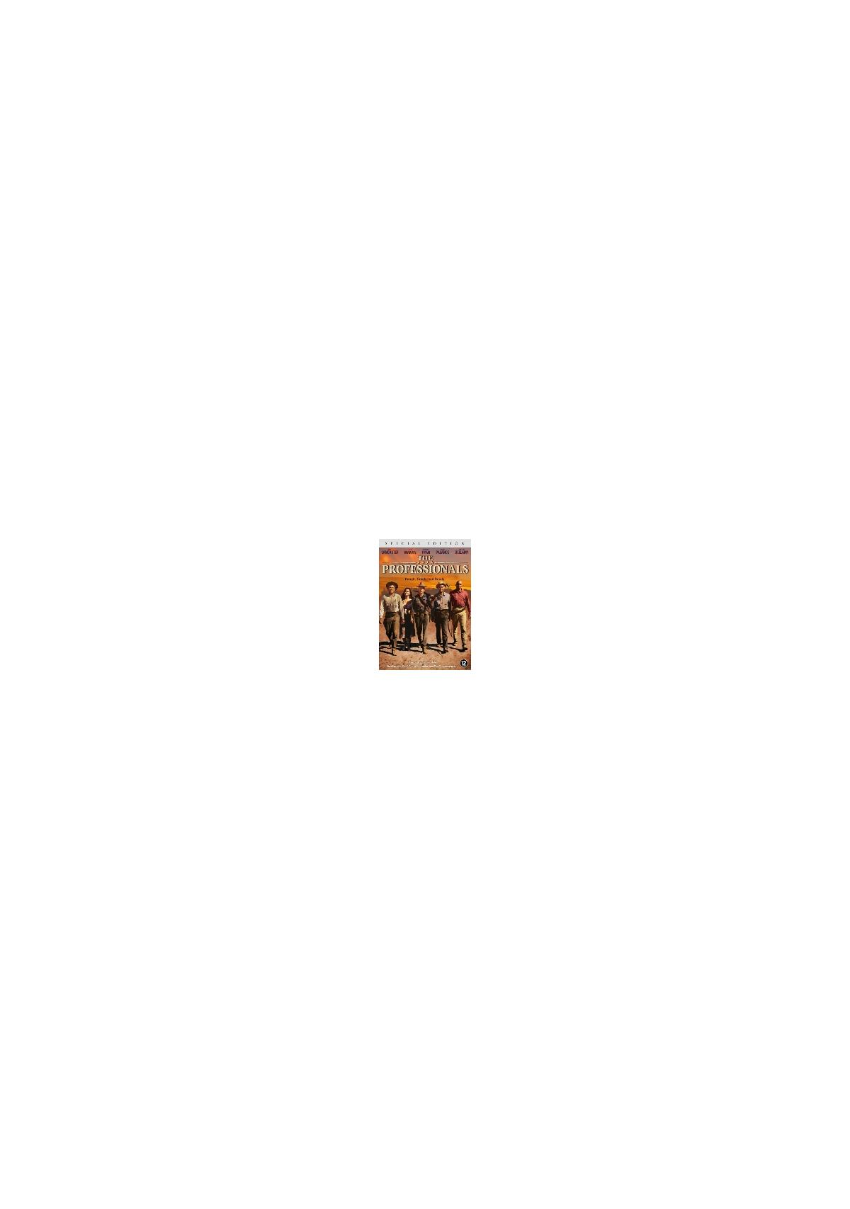 Couverture DVD avec des images d'hommes. Titre : 'The Professionals'.