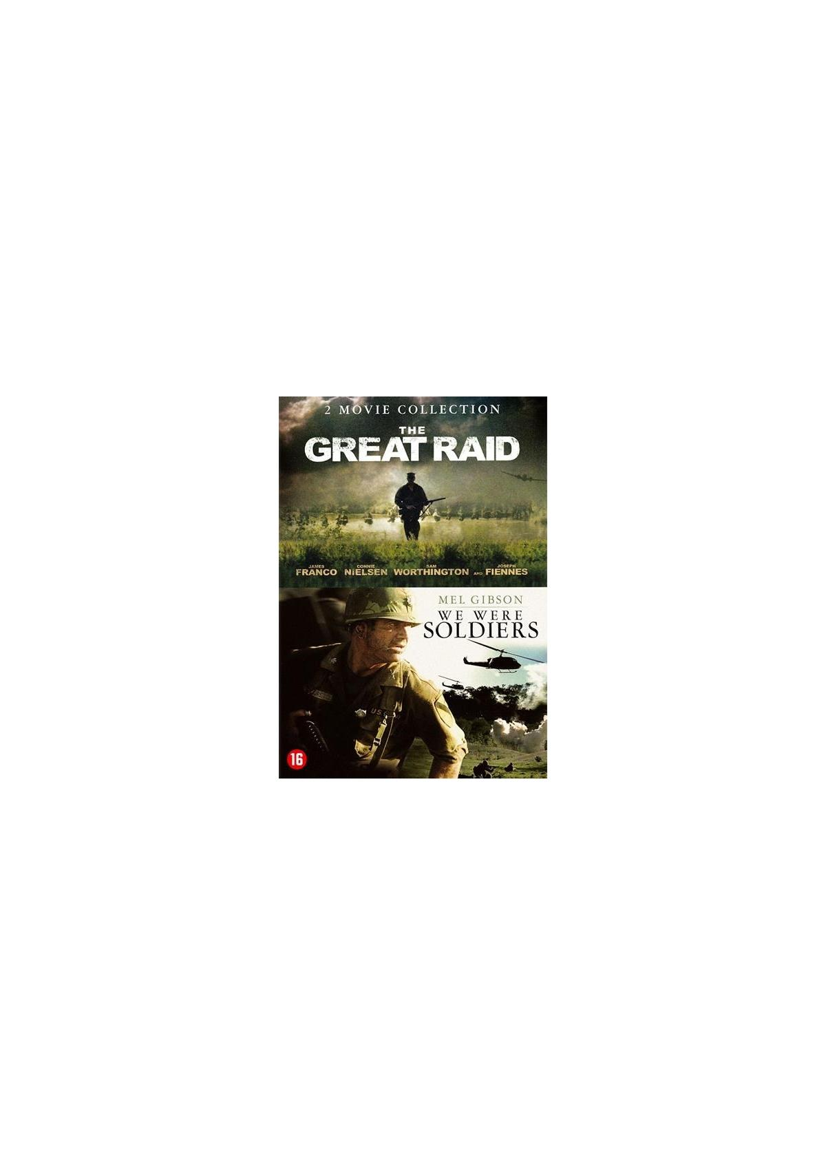 Couverture DVD: The Great Raid et We Were Soldiers, films de guerre avec des soldats.