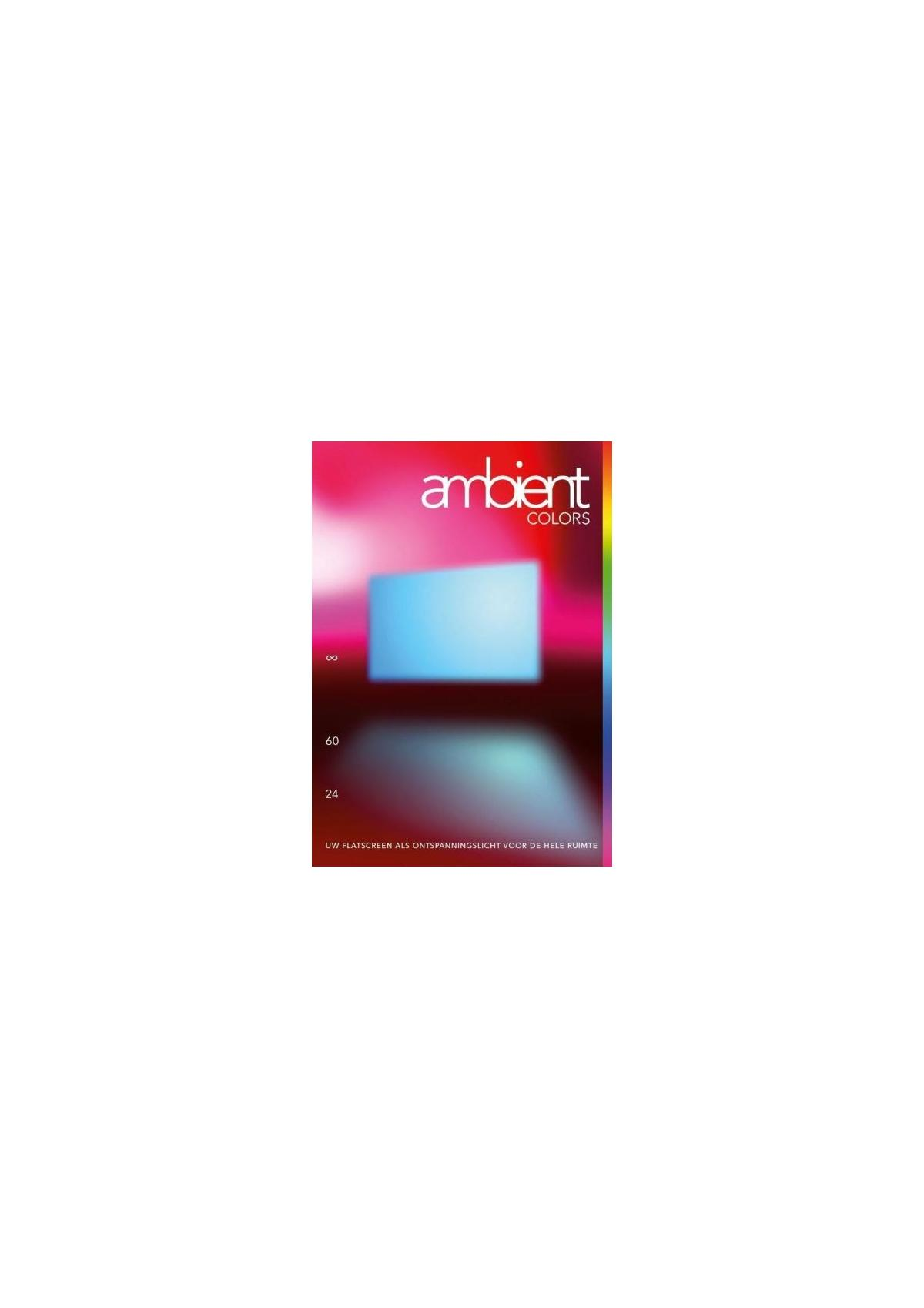 Affiche avec fond dégradé et texte: Ambient Colors. Un rectangle bleu est au centre.