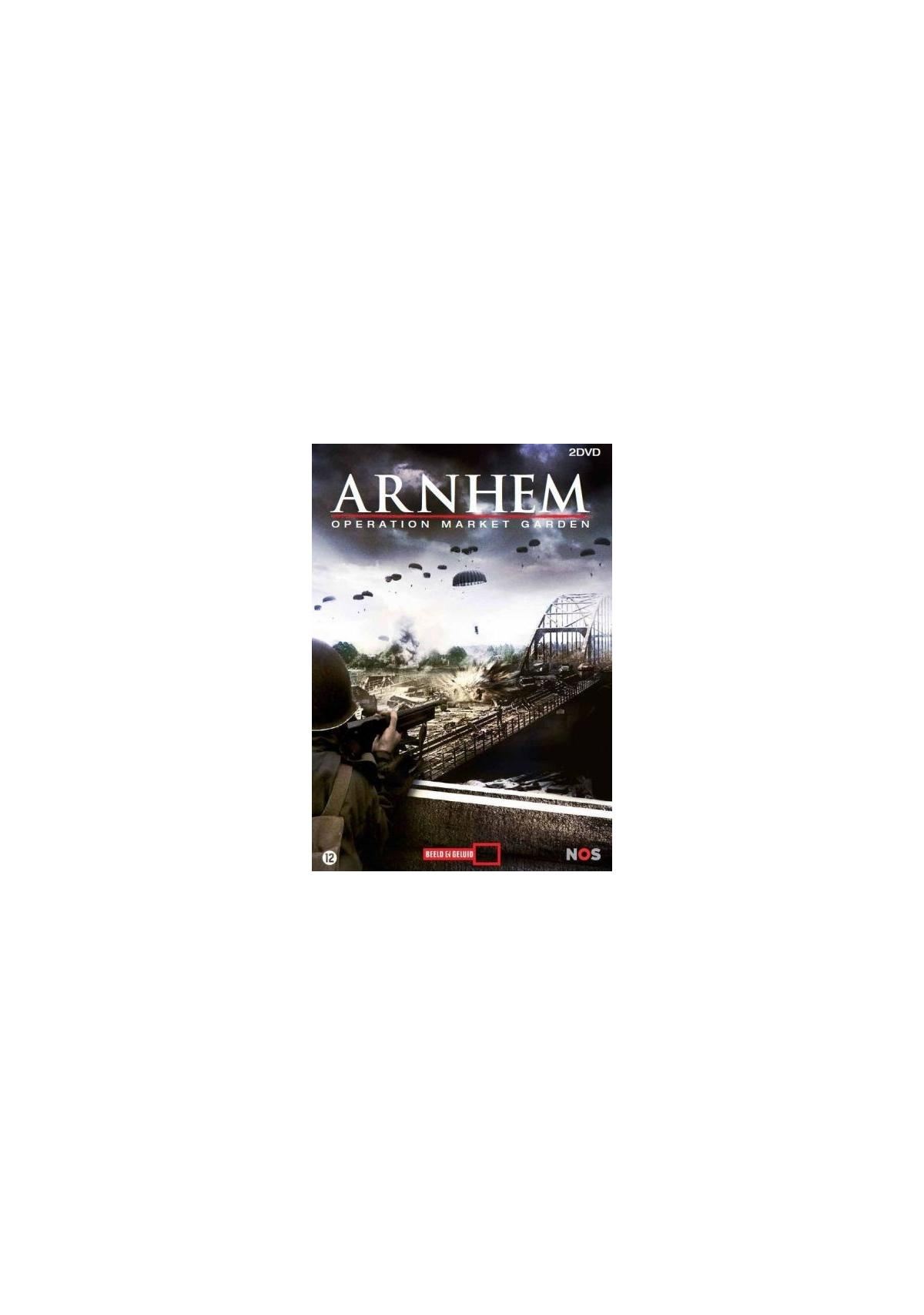 Affiche de film. Un soldat tirant, avec le mot : Arnhem.