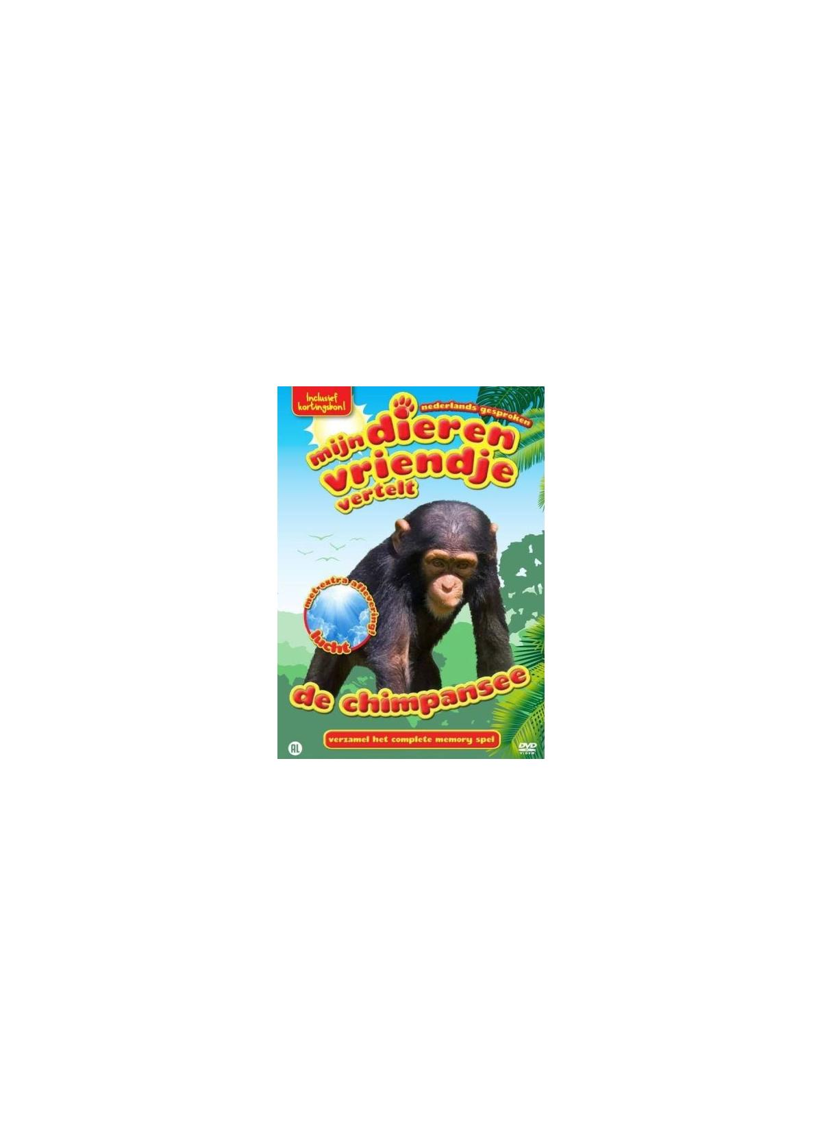 Couverture DVD : Un chimpanzé devant un fond de jungle.