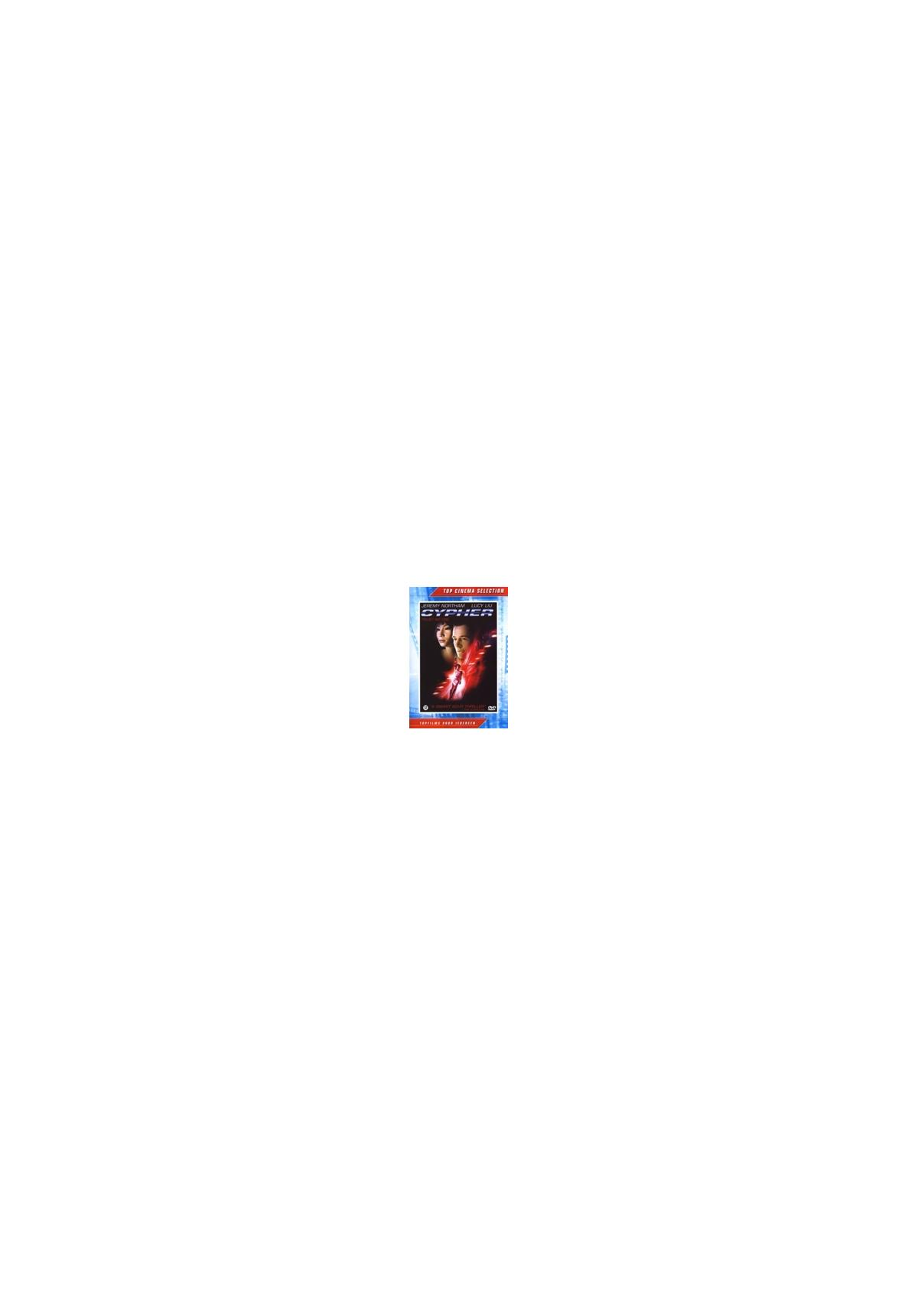 Couverture de DVD avec des teintes rouges et bleues. Le titre est 'Cypher'.