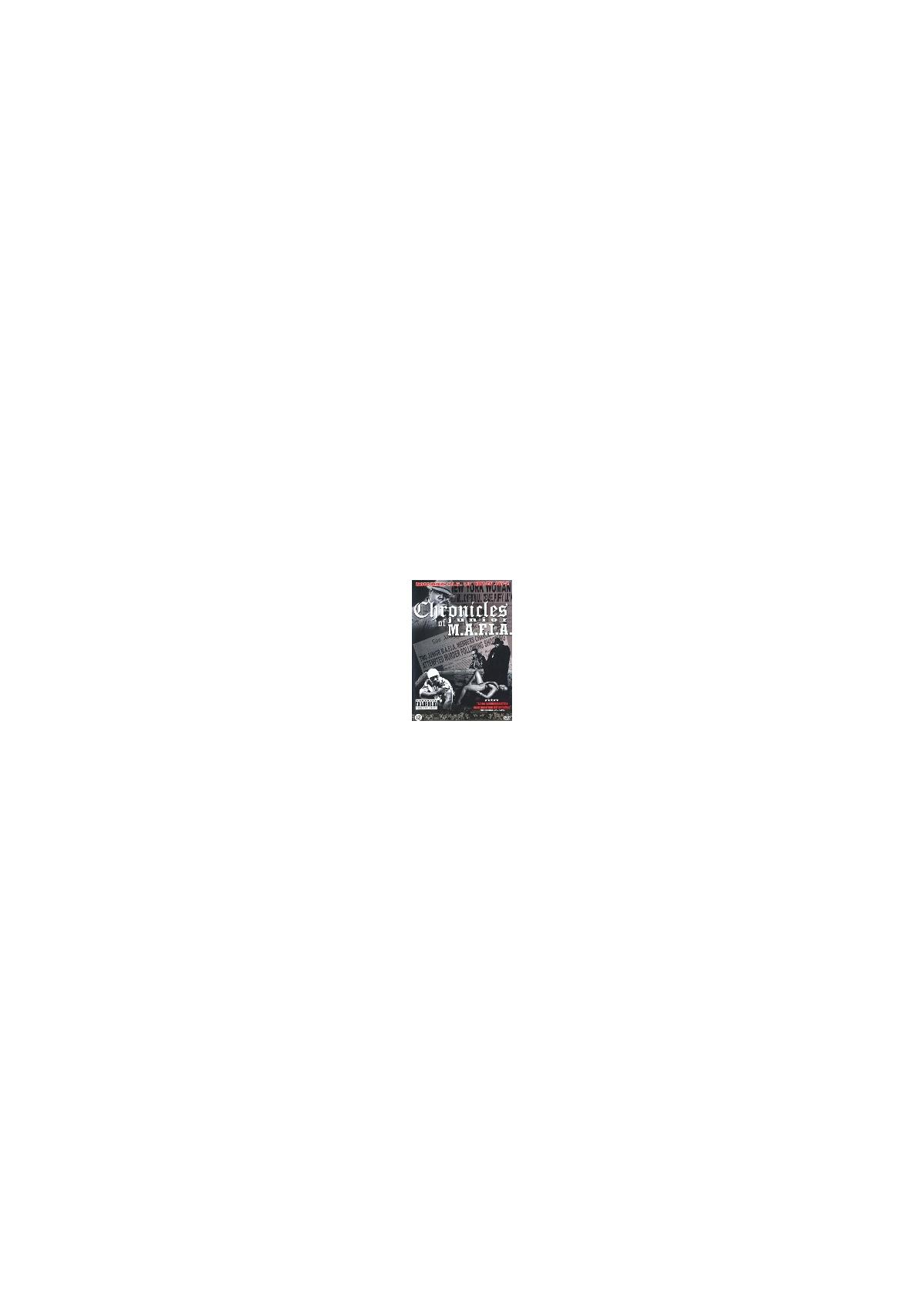 Une couverture de DVD avec deux hommes en noir et blanc. Le titre est 'Chronicles of Mafia'.