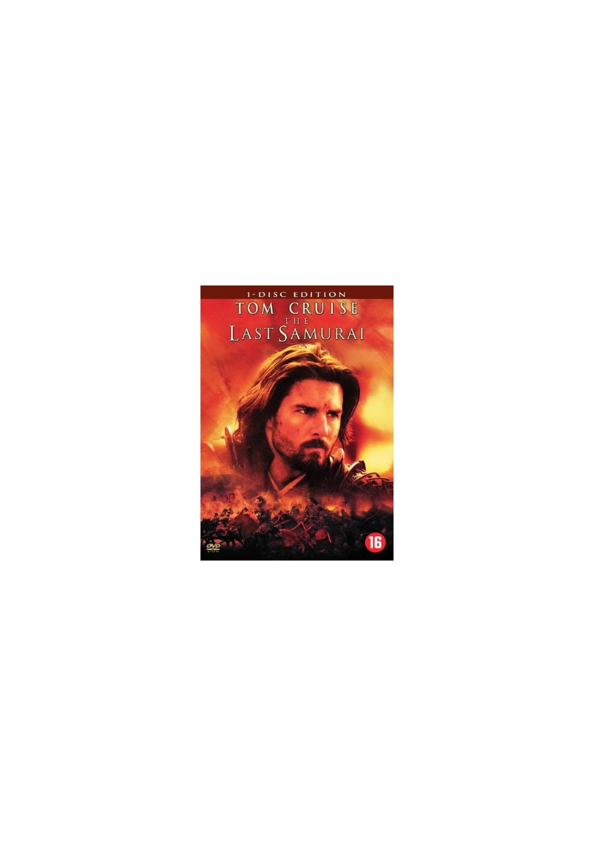DVD-hoes. Titel: The Last Samurai. Toont Tom Cruise met een Japanse achtergrond.