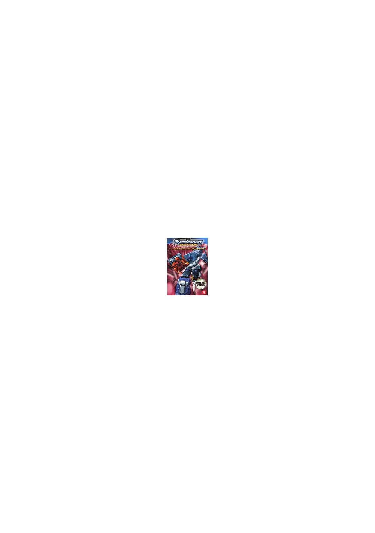 Couverture DVD : Transformers, avec des personnages de robots en rouge et bleu sur fond blanc.