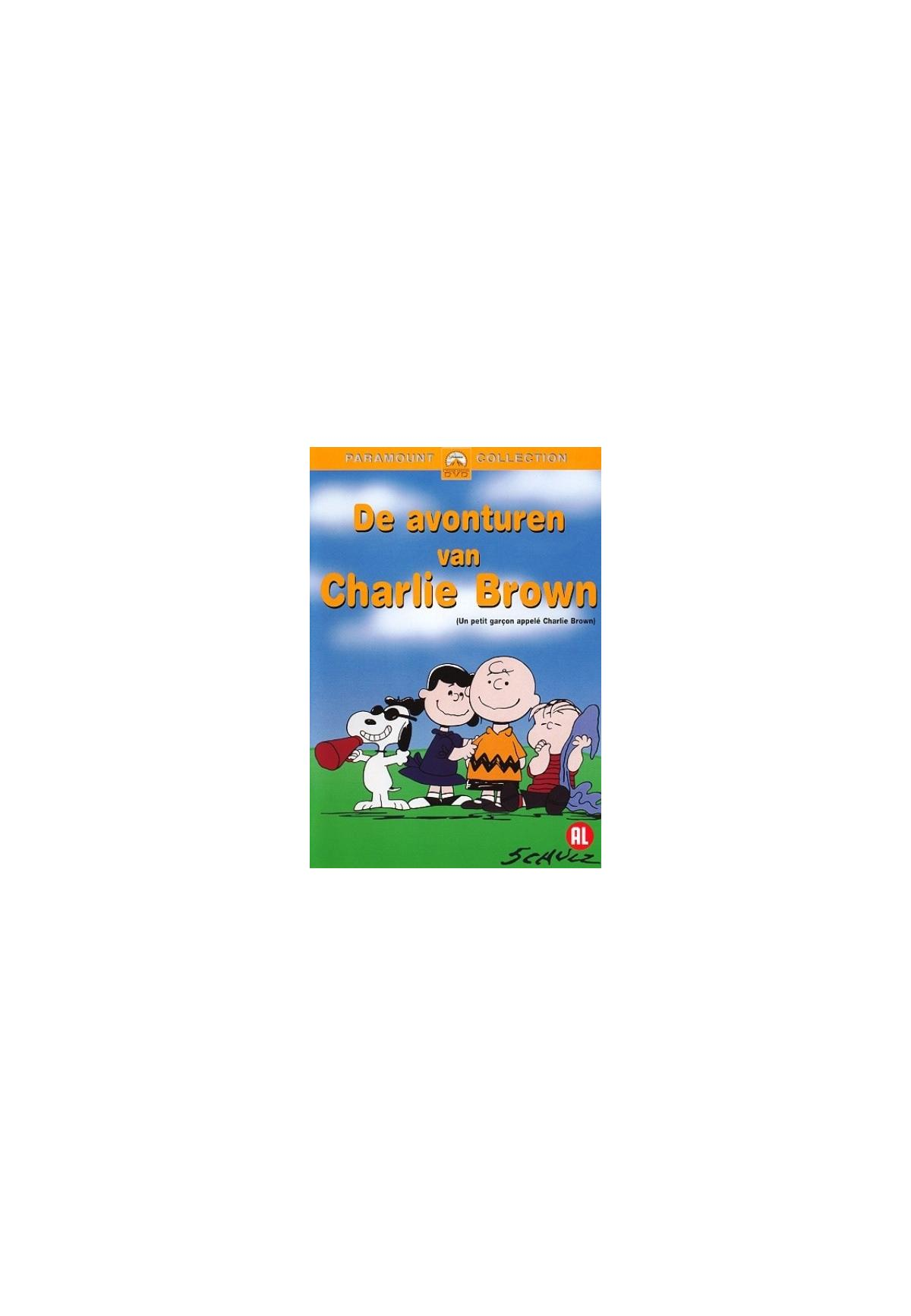 La couverture du DVD The Adventures of Charlie Brown. Charlie Brown, Snoopy et d'autres personnages.