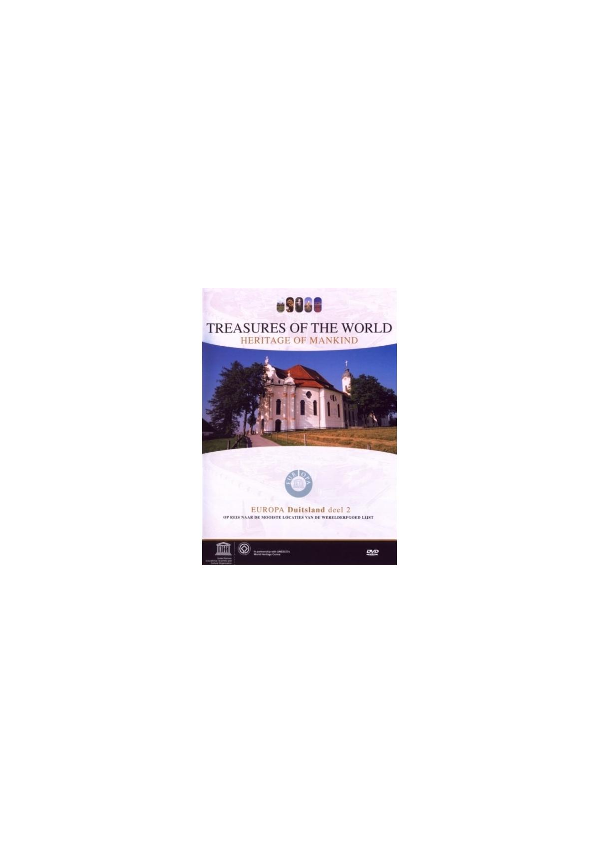 Couverture de film avec une église et le titre 'Treasures of the World'.
