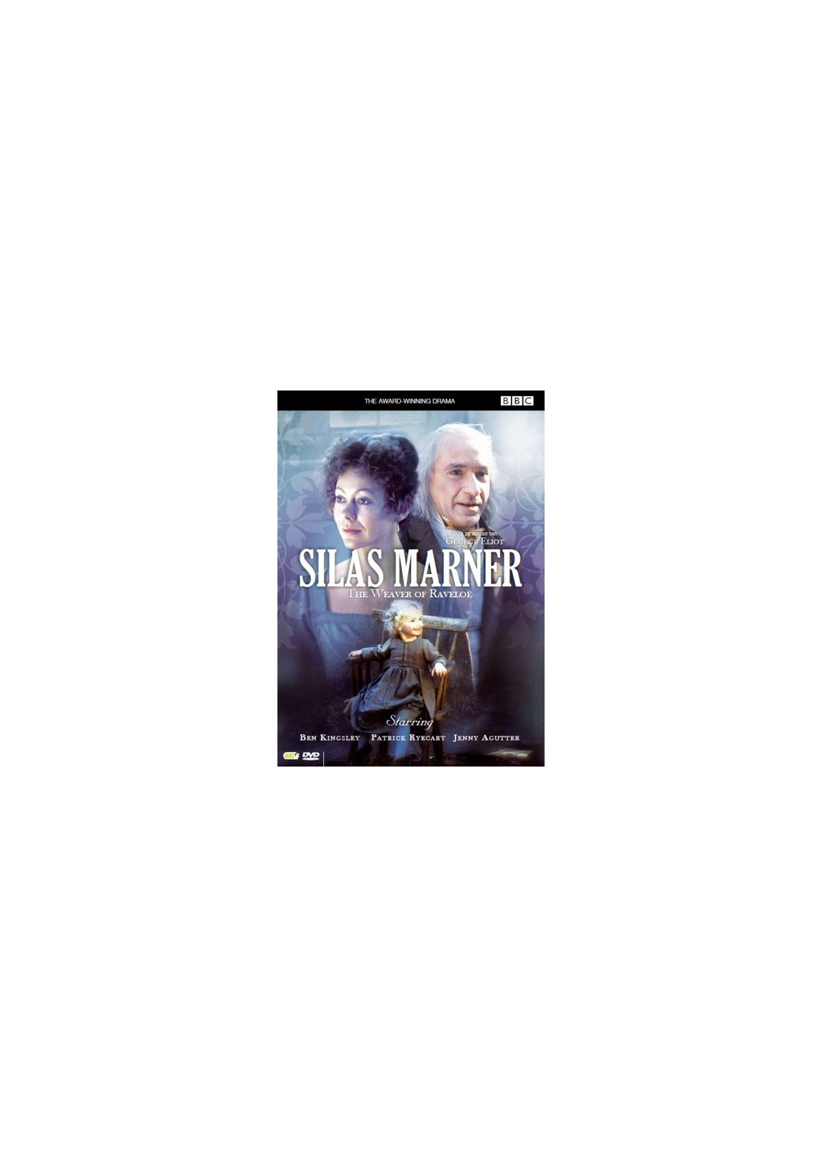 Filmposter: Silas Marner. Twee mensen in het midden en titel op de cover.