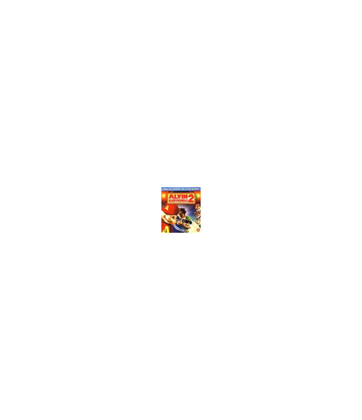 Filmposter met tekenfilmfiguren. Titel 'Alvin and the Chipmunks 2'.