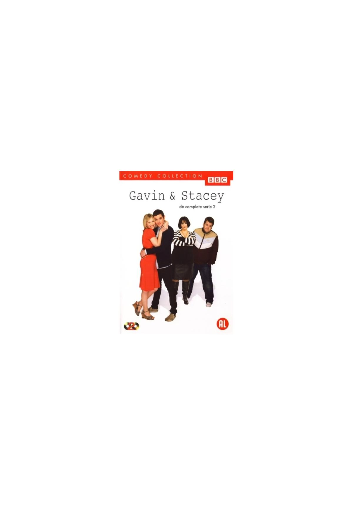 Gavin & Stacey dvd-cover. Vier mensen staan op een witte achtergrond.
