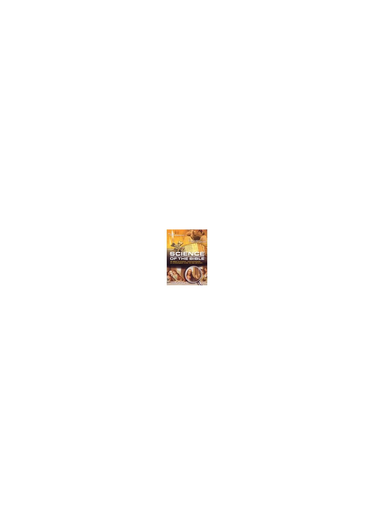 Couverture du DVD Science of the Bible. Un homme en blouse de laboratoire avec une image de la Terre.