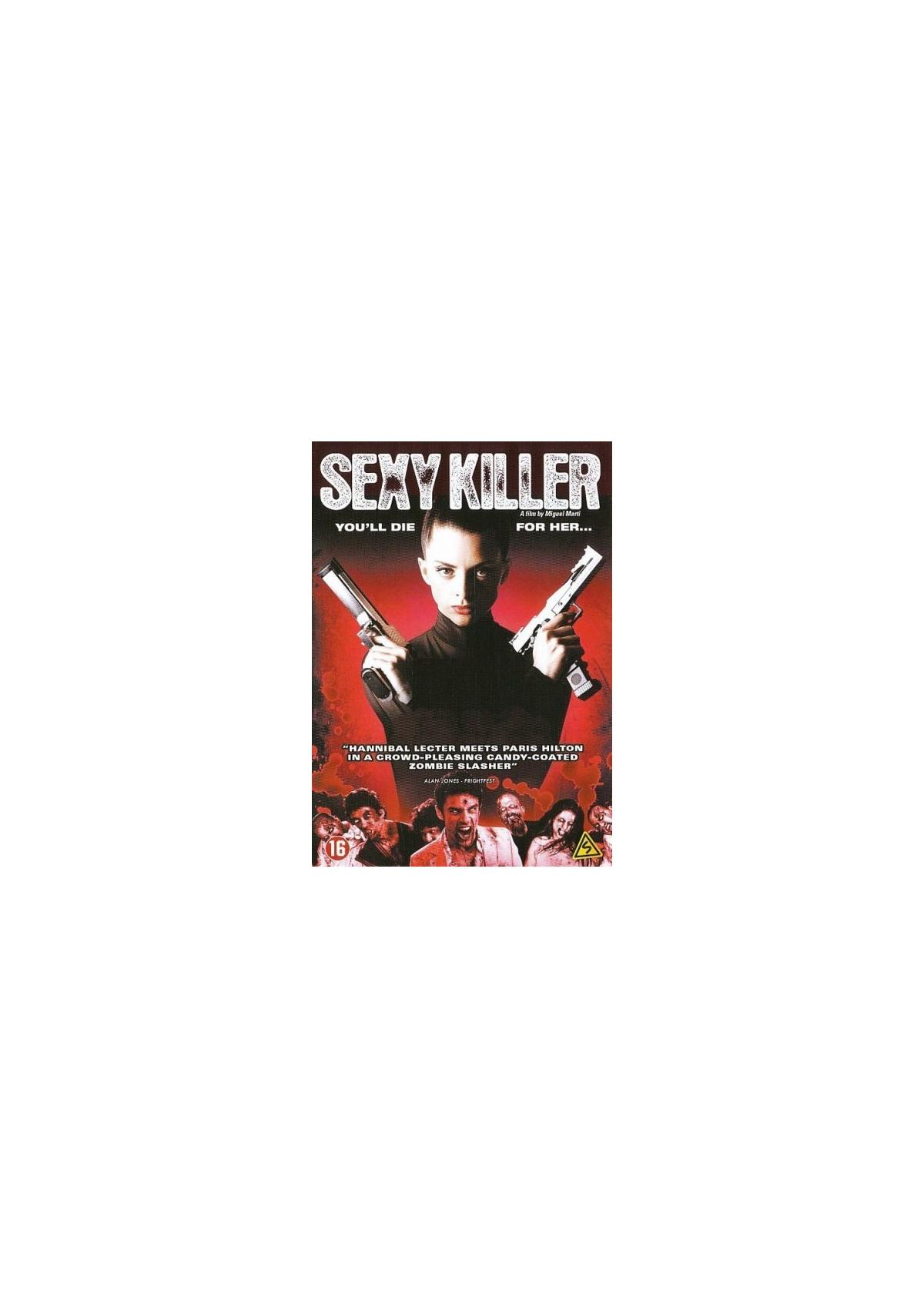 Couverture du DVD Sexy Killer. Une femme tenant deux armes à feu, avec une foule de zombies en dessous.