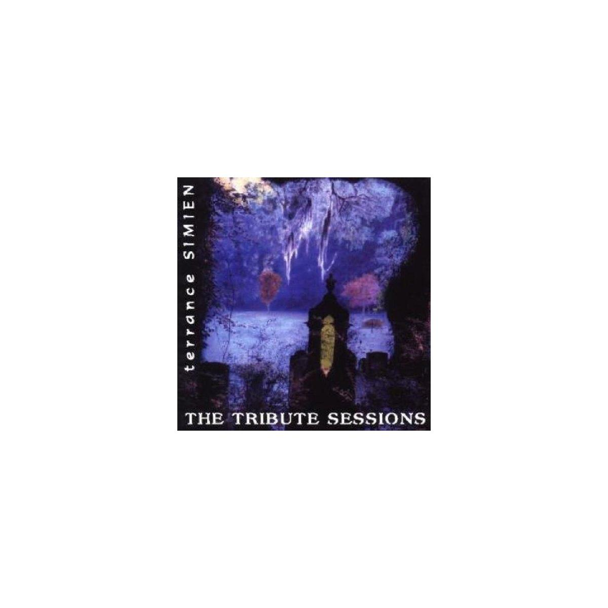 Albumhoes. Een donkere afbeelding met de tekst 'Terrance Simien' en 'The Tribute Sessions'.