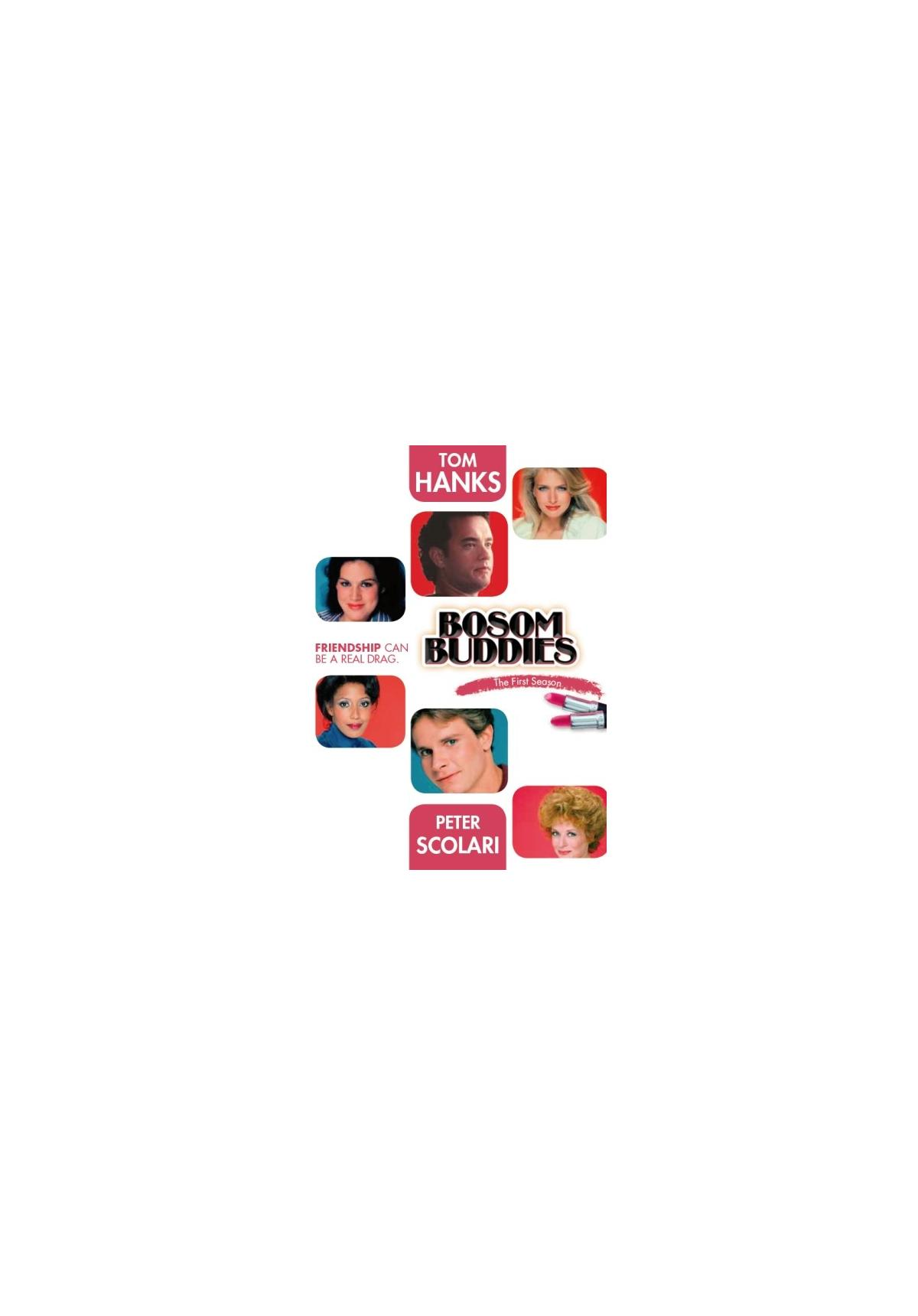 Couverture DVD : Bosom Buddies, avec Tom Hanks, Peter Scolari et d'autres acteurs.